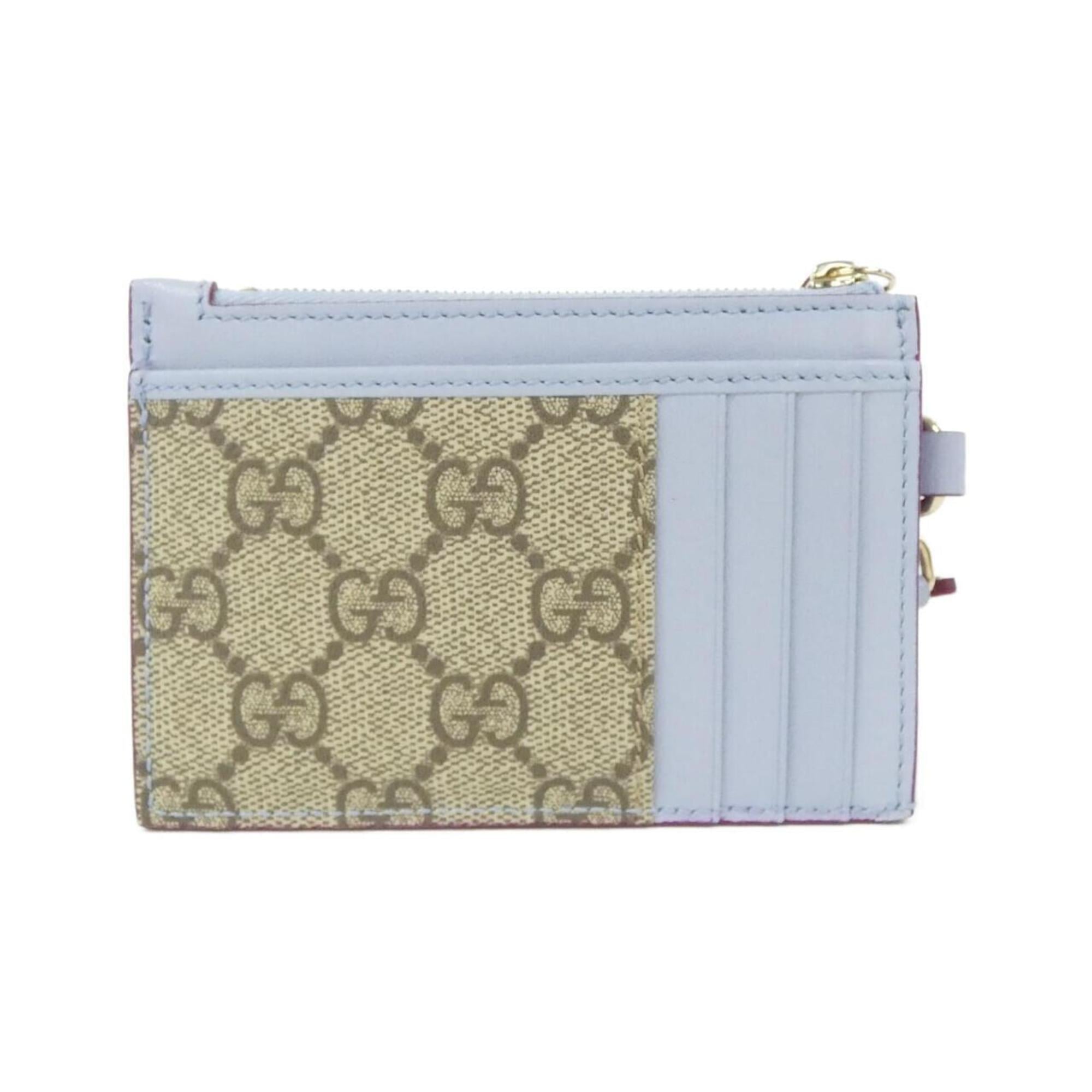 Gucci Light Blue Gg Supreme Canvas Leather Coin Purse/Coin Case (Pre-Owned)
