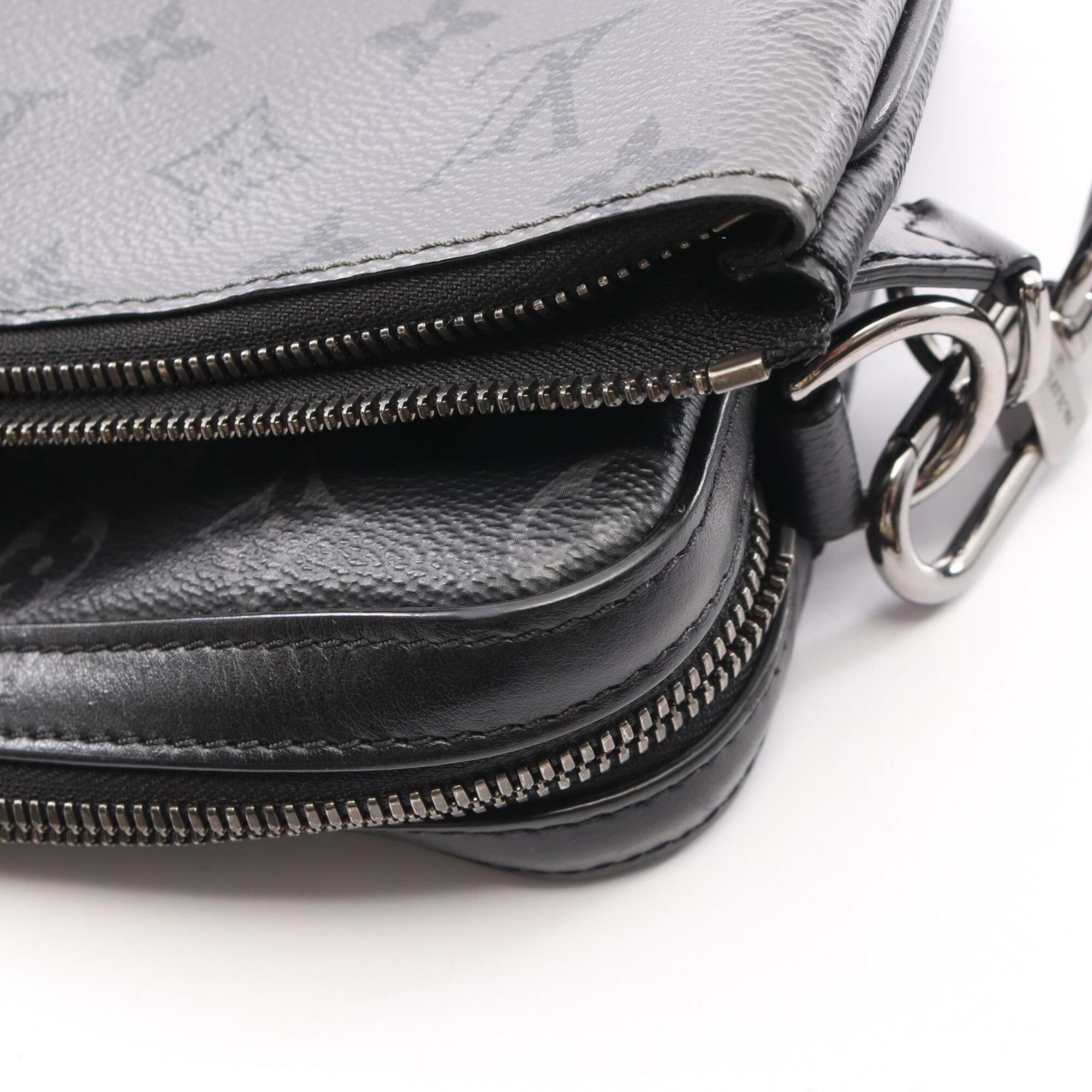 Louis Vuitton Black Gray Coated Canvas Pvc Leather Handbag Shoulder Bag (Pre-Owned)