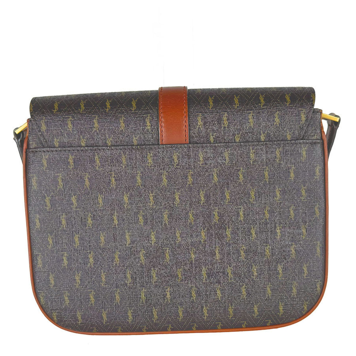 Saint Laurent Brown Coated Canvas Shoulder Bag (Pre-Owned)