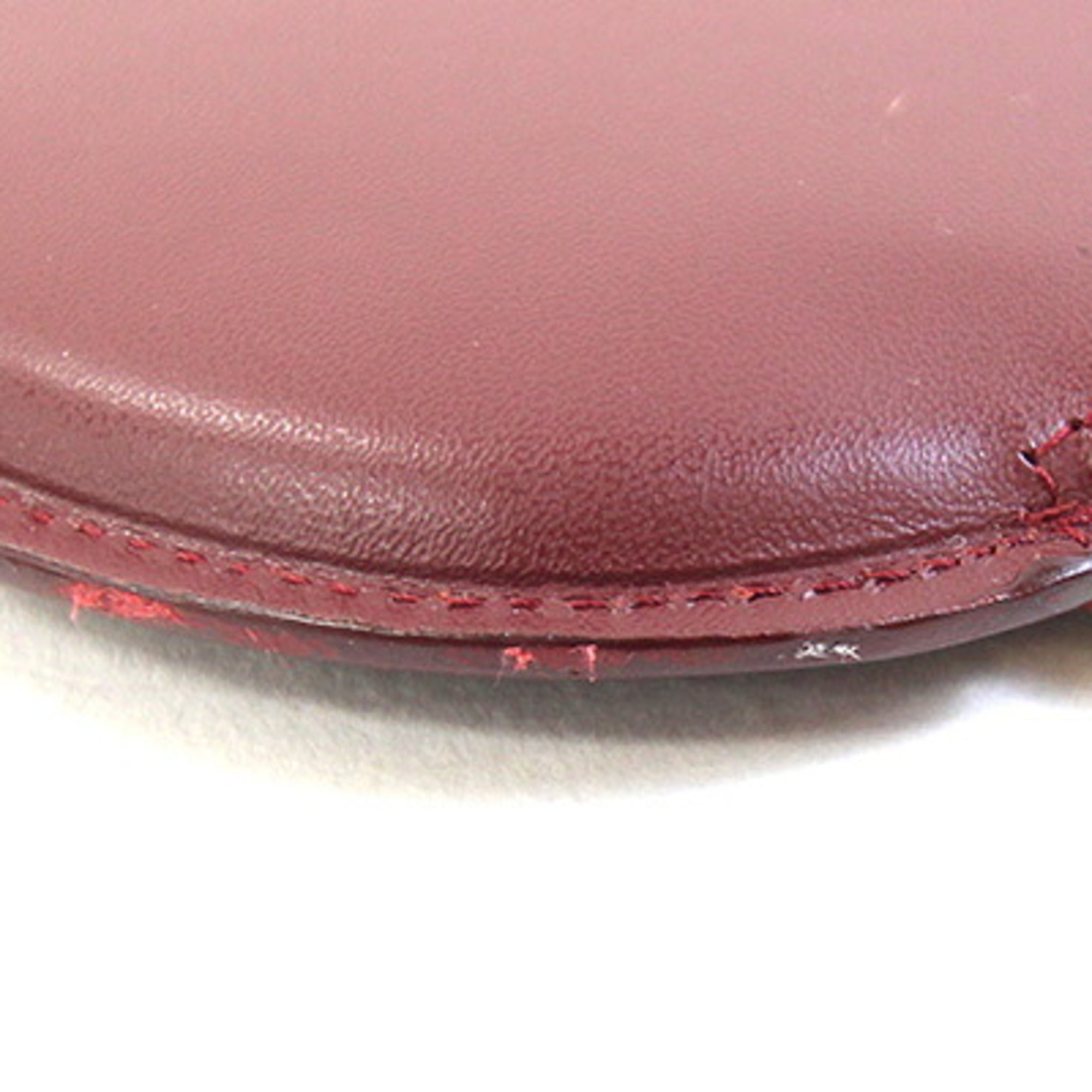 Cartier Bordeaux Leather Coin Purse/Coin Case (Pre-Owned)