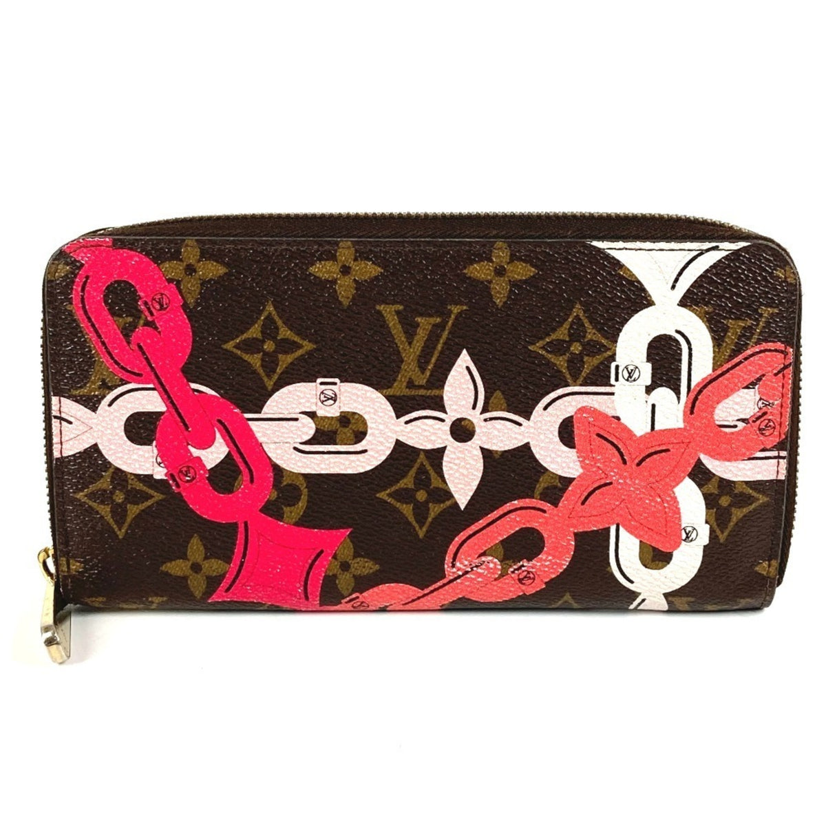 Louis Vuitton Monogram Bay Brown Pink Monogram Long Wallet (Bi-Fold) (Pre-Owned)