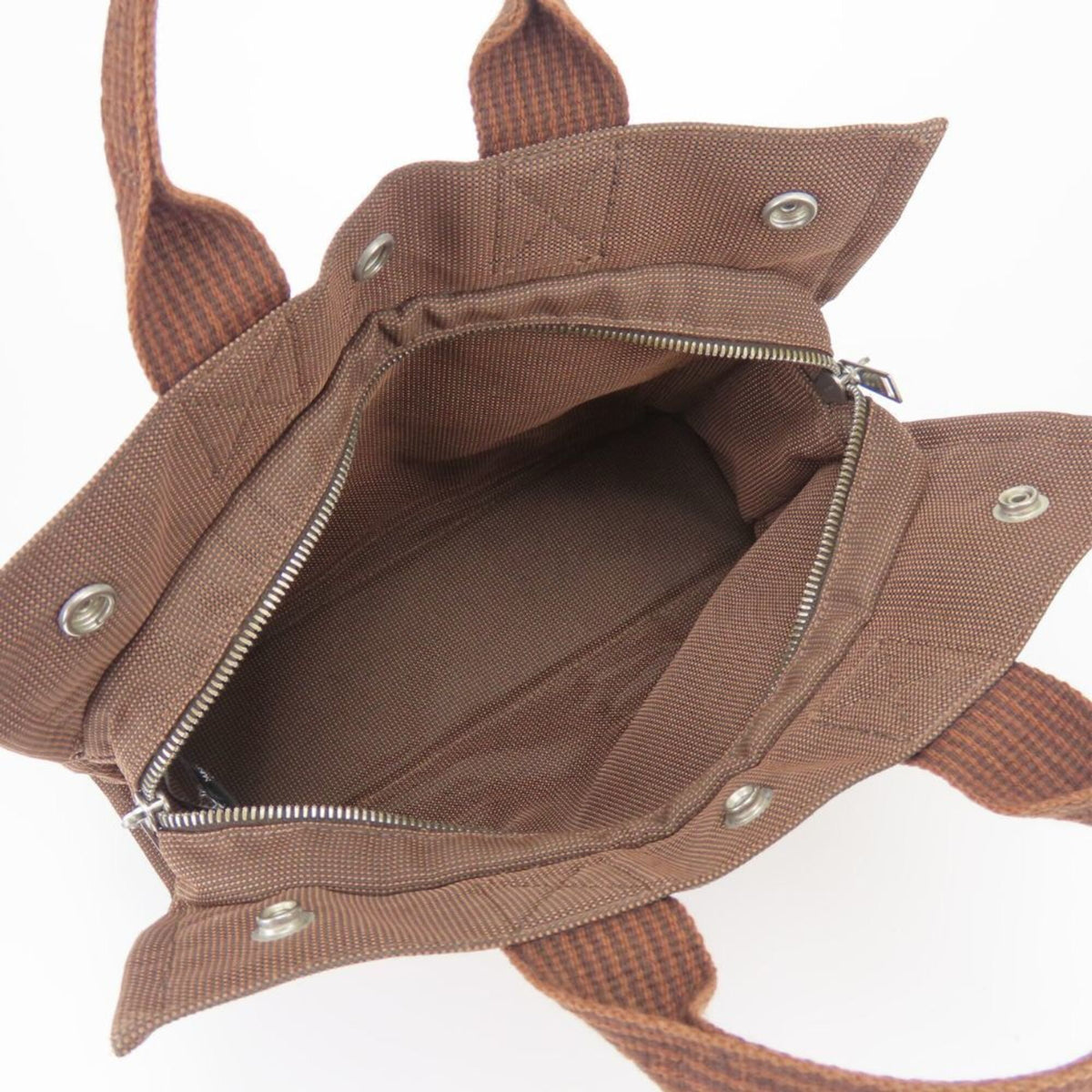Hermes Brown Canvas Tote Bag (Pre-Owned)