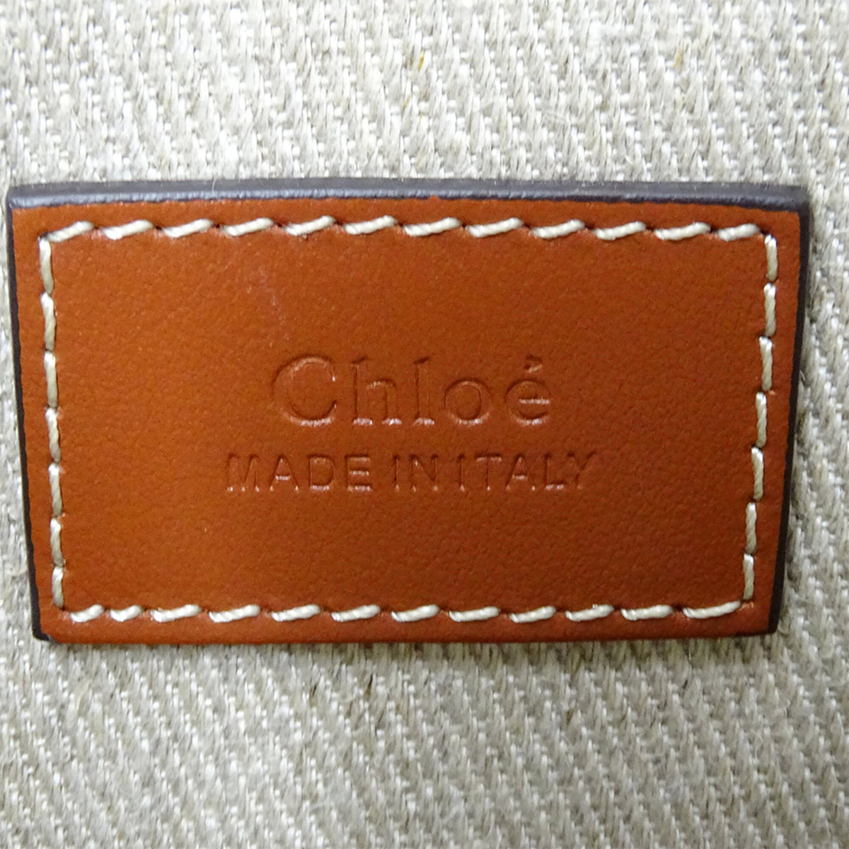 Chloé Beige Brown Canvas Handbag Shoulder Bag (Pre-Owned)