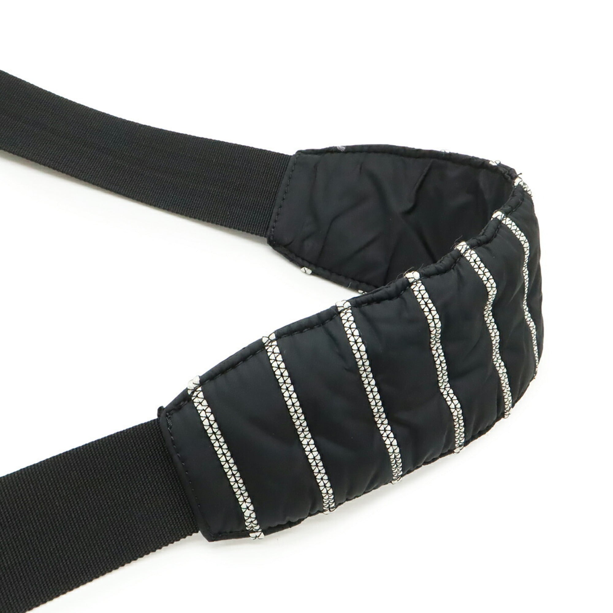 Chanel Black White Nylon Messenger Bag Shoulder Bag (Pre-Owned)