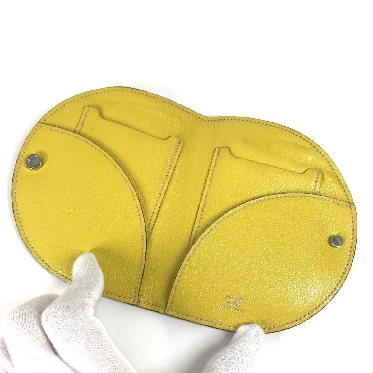 Hermes Yellow Leather Coin Purse/Coin Case (Pre-Owned)