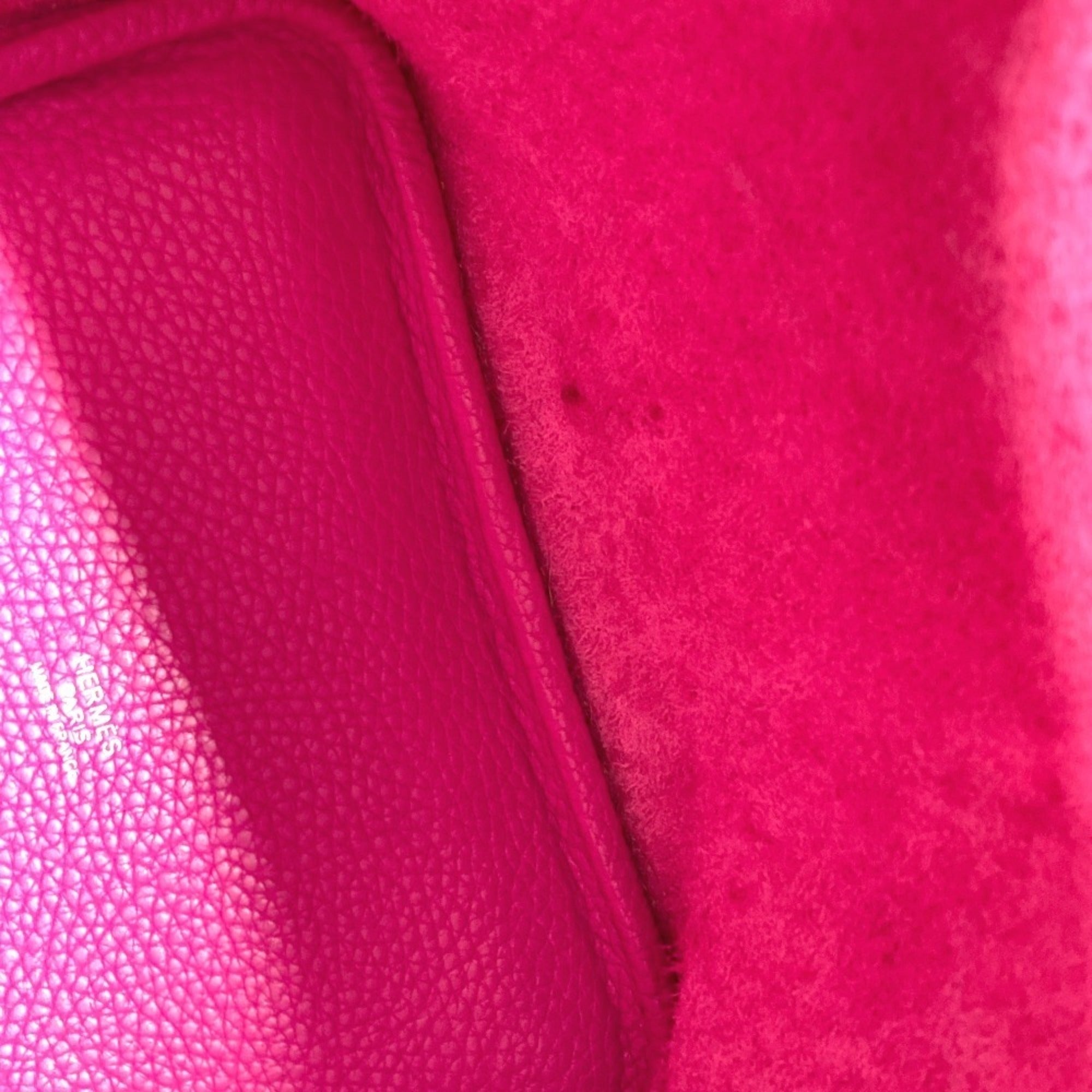 Hermes Pink Taurillon Clemence Leather Handbag Tote Bag (Pre-Owned)
