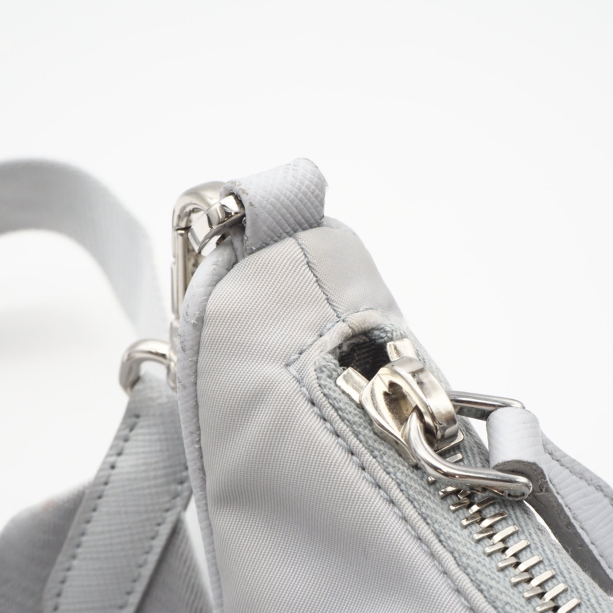 Prada Gray Nylon Shoulder Bag (Pre-Owned)