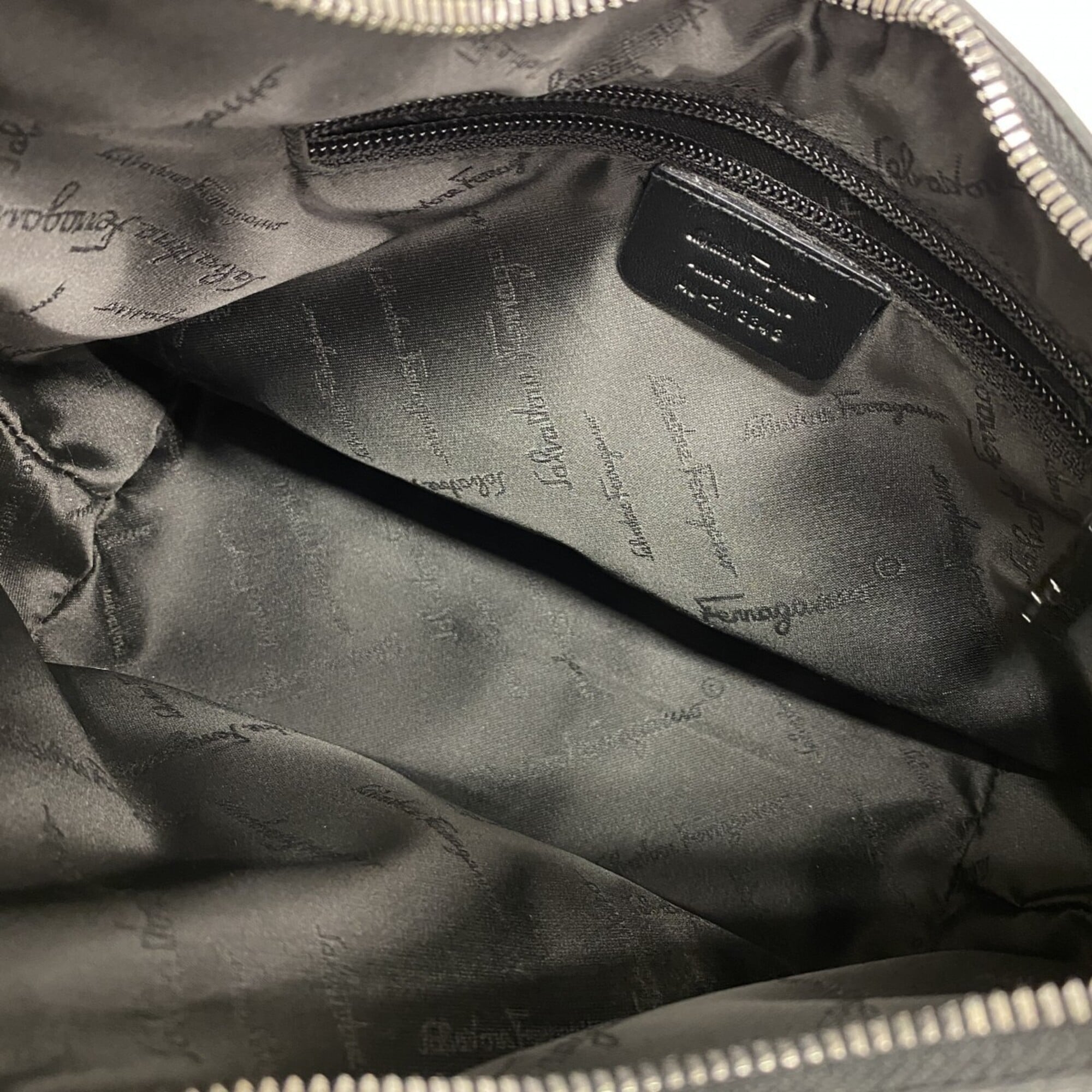 Salvatore Ferragamo Black Canvas Shoulder Bag (Pre-Owned)