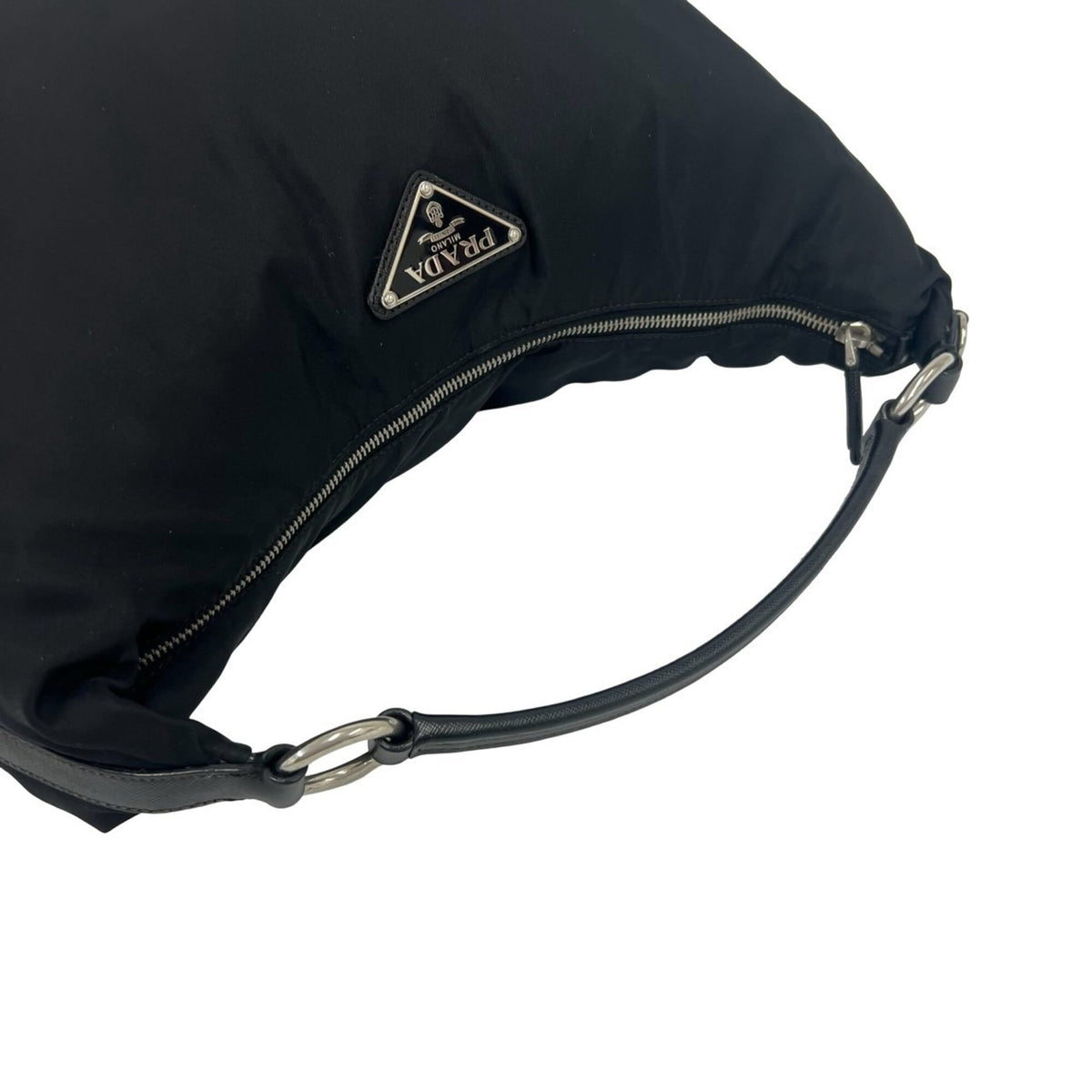 Prada Black Nylon Leather Shoulder Bag (Pre-Owned)