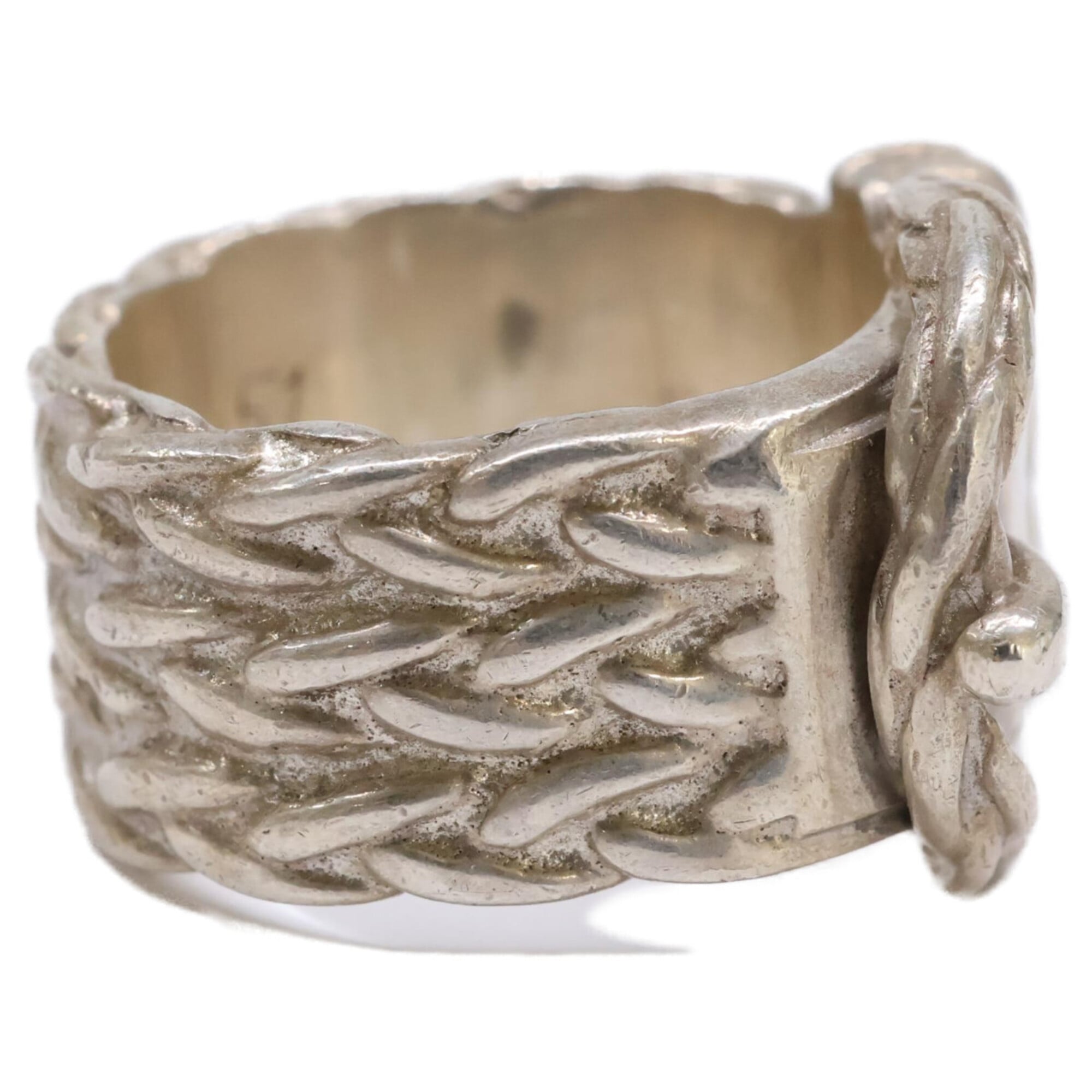 Hermes Silver Silver 925 Band Ring (Pre-Owned)