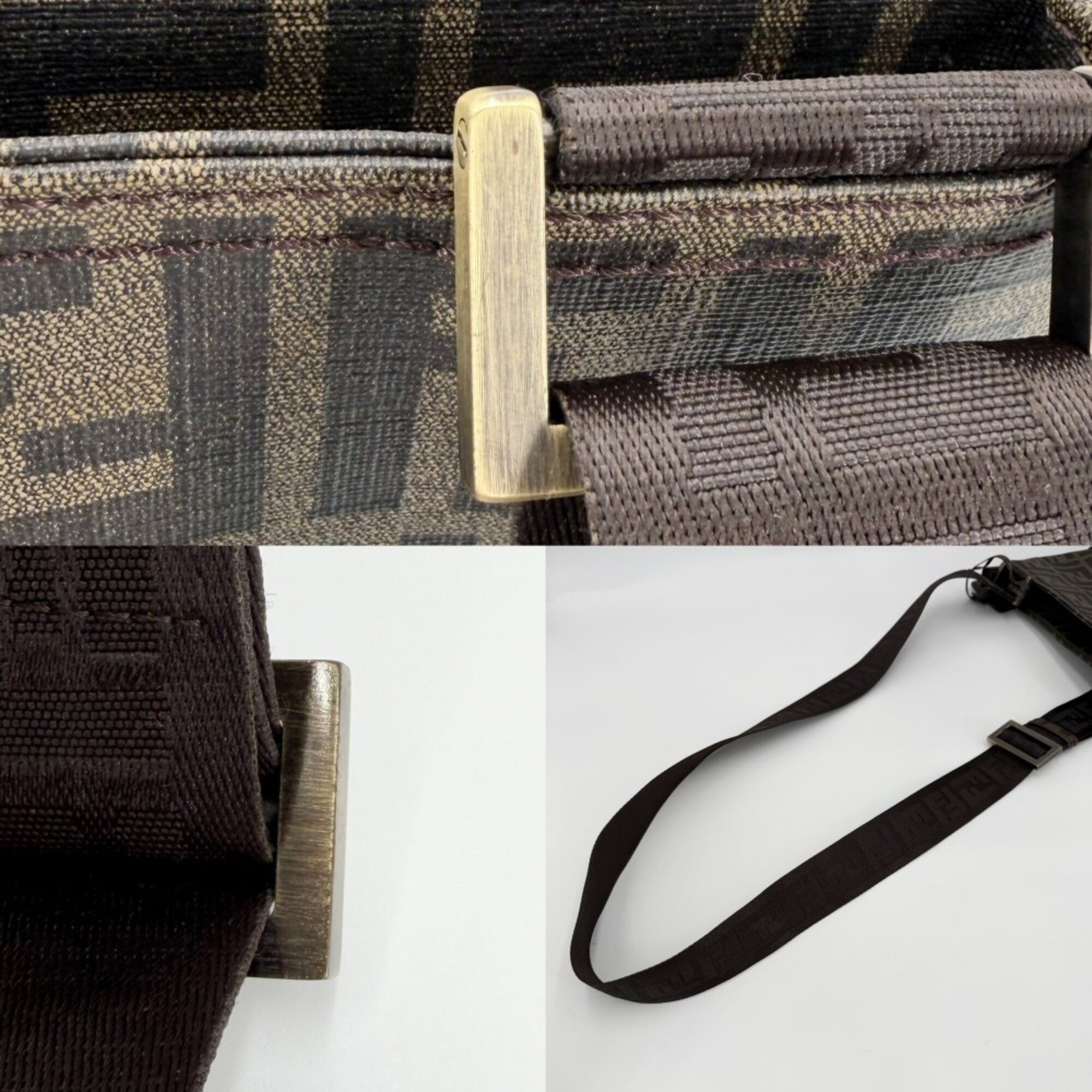 Fendi Brown Coated Canvas Shoulder Bag (Pre-Owned)