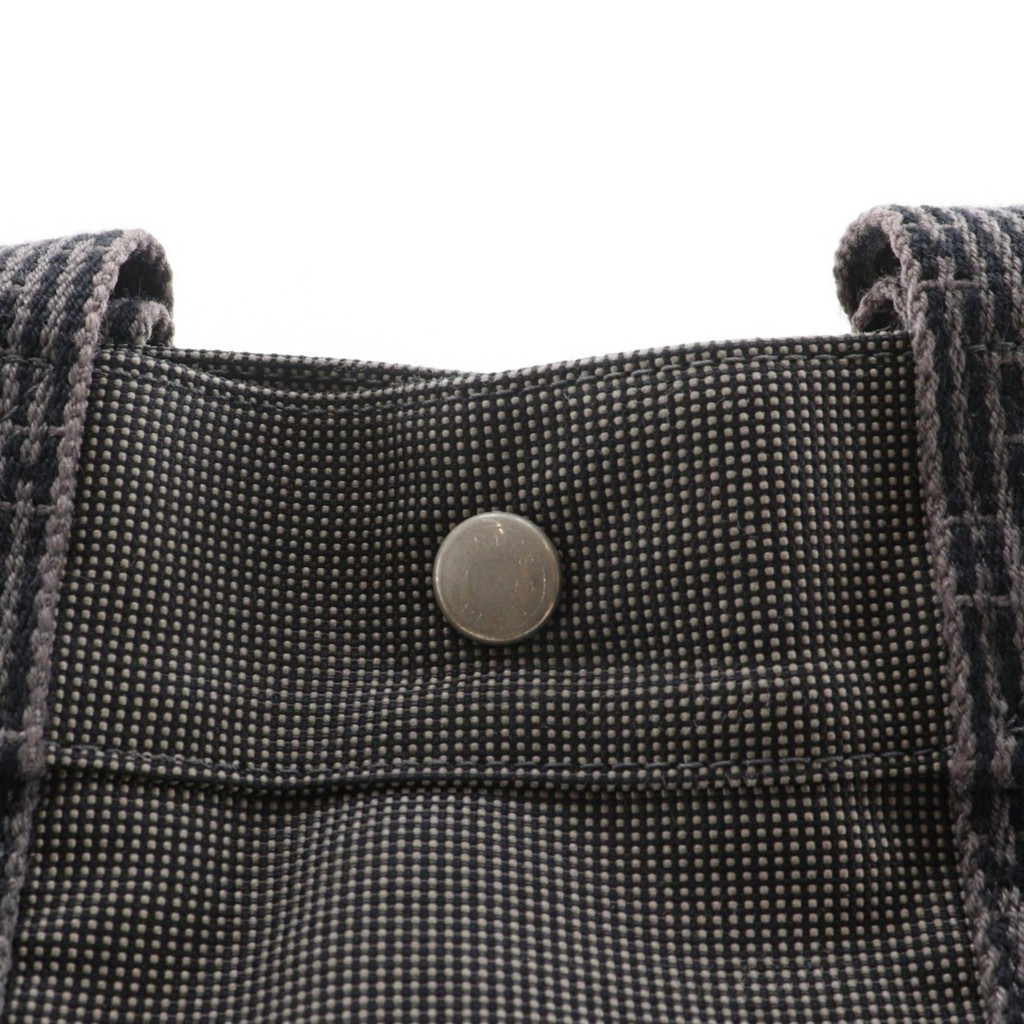 Hermes Gray Nylon Canvas Handbag Tote Bag (Pre-Owned)