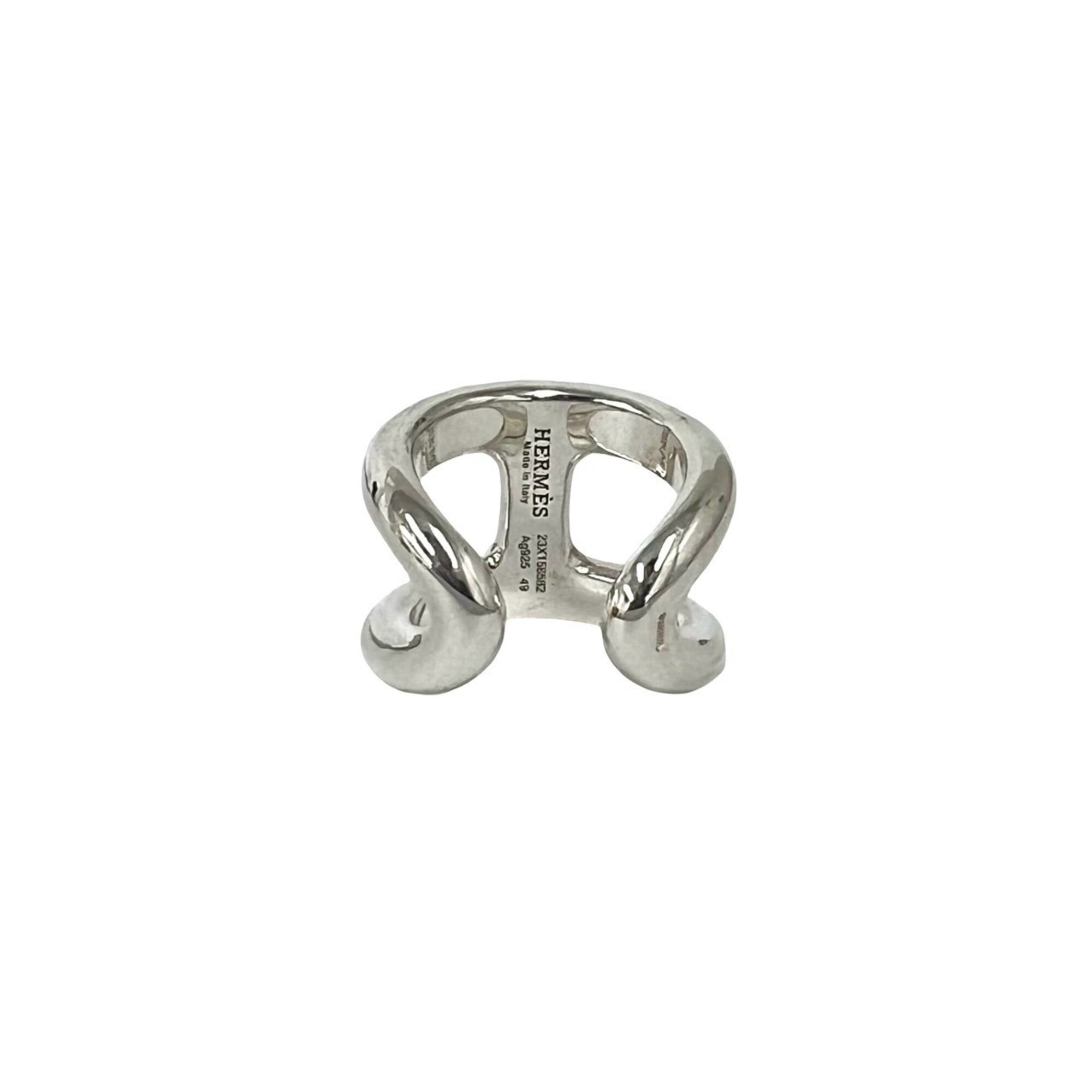 Hermes Silver Silver 925 Band Ring (Pre-Owned)