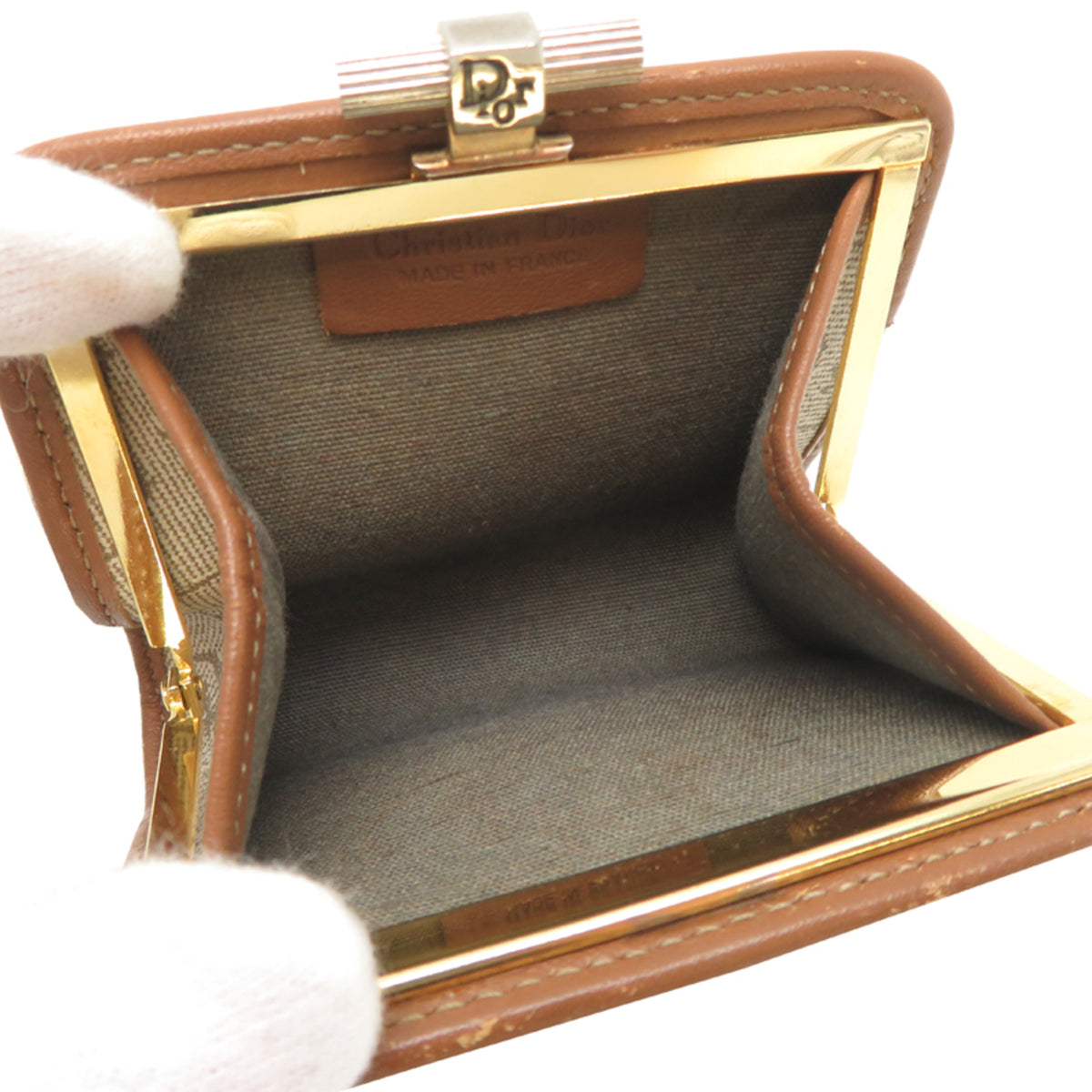 Christian Dior Beige Brown Pvc Coin Purse/Coin Case (Pre-Owned)