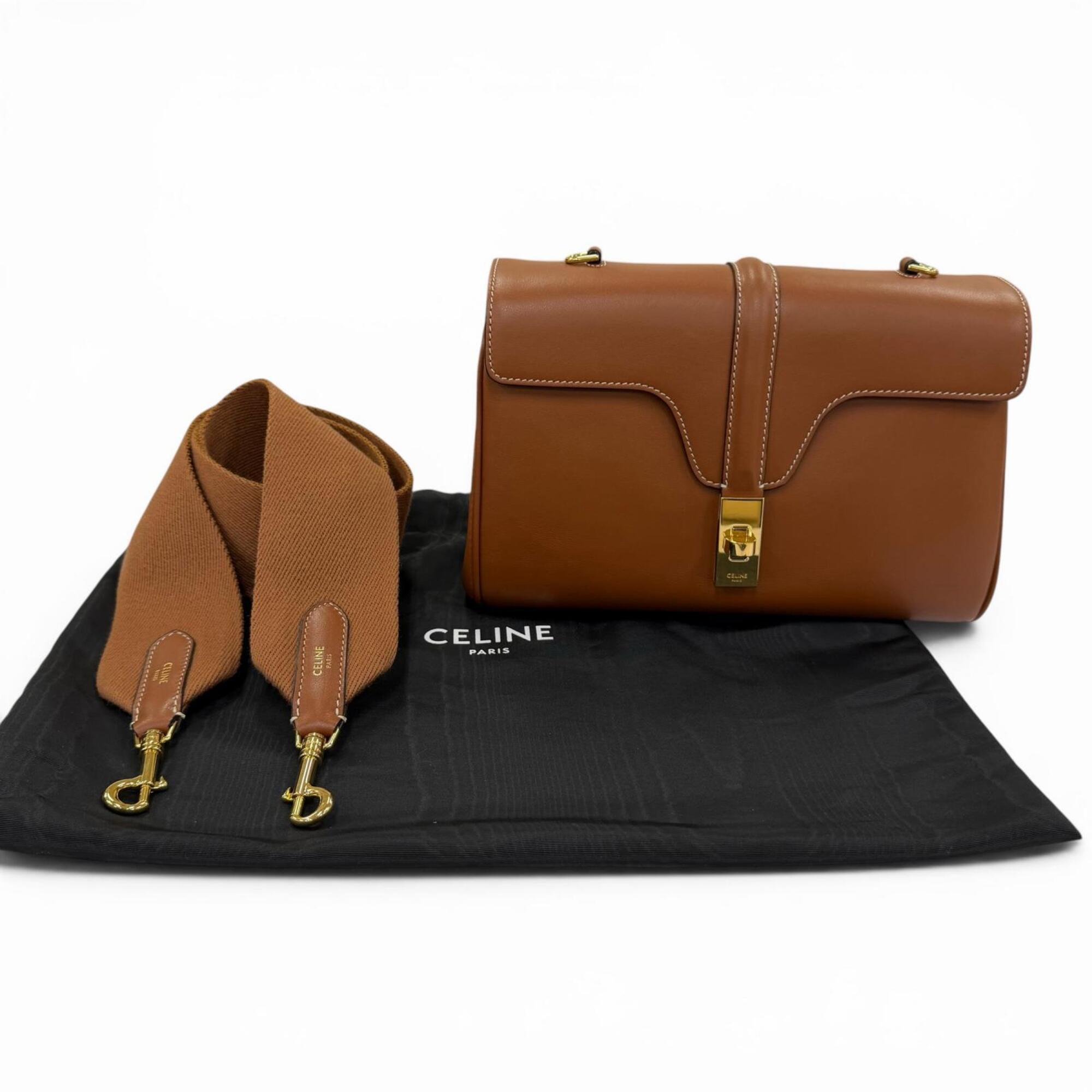 Celine Gold Leather Shoulder Bag (Pre-Owned)