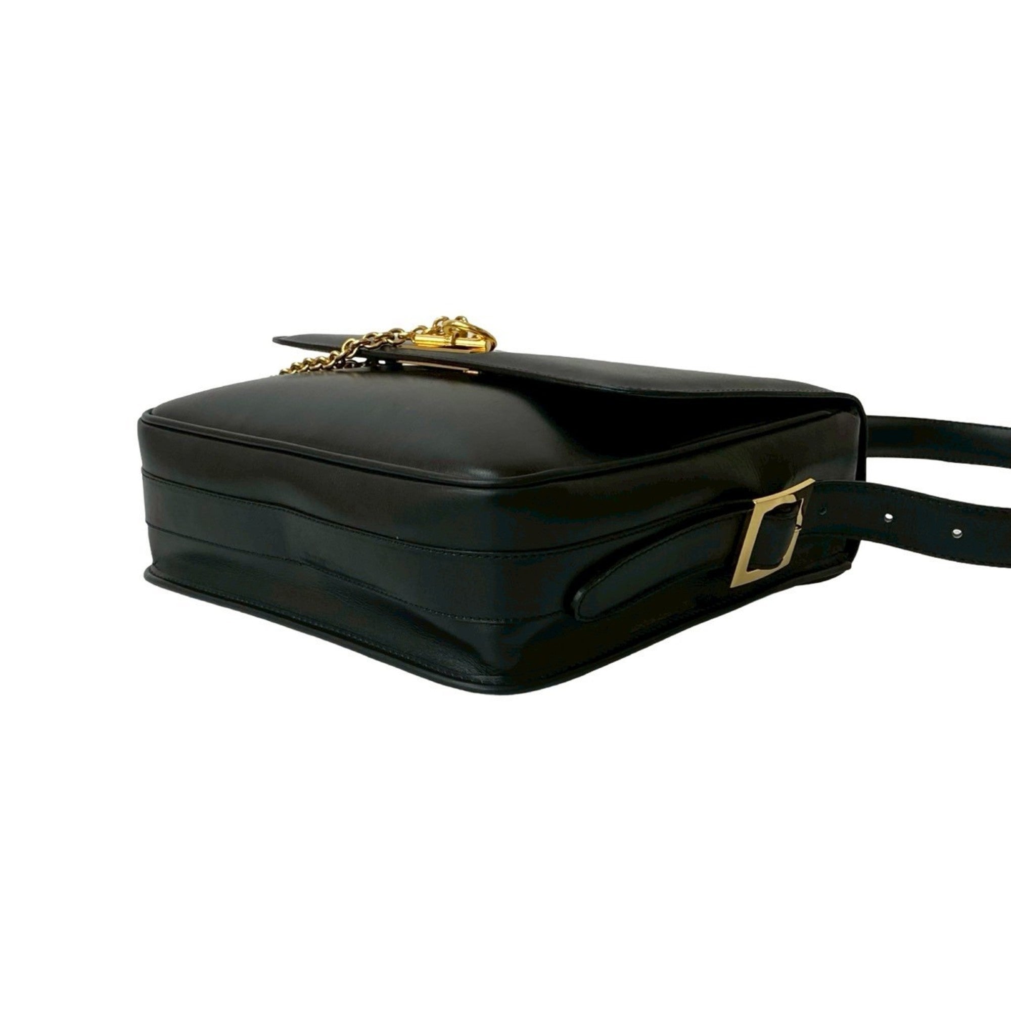 Celine Black Leather Pochette Shoulder Bag (Pre-Owned)
