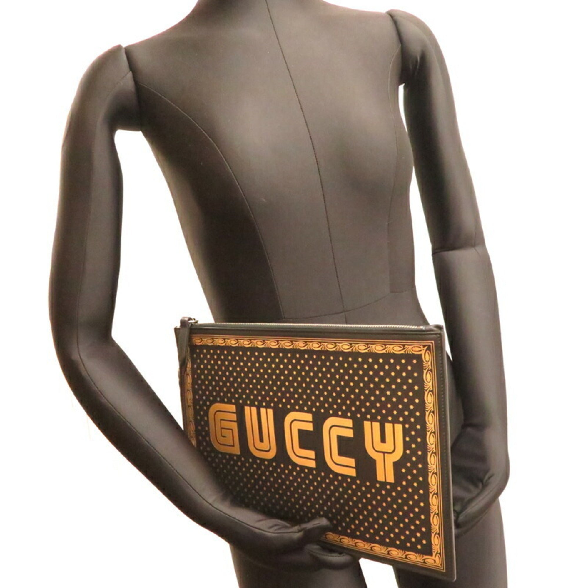 Gucci Black Leather Clutch Bag (Pre-Owned)
