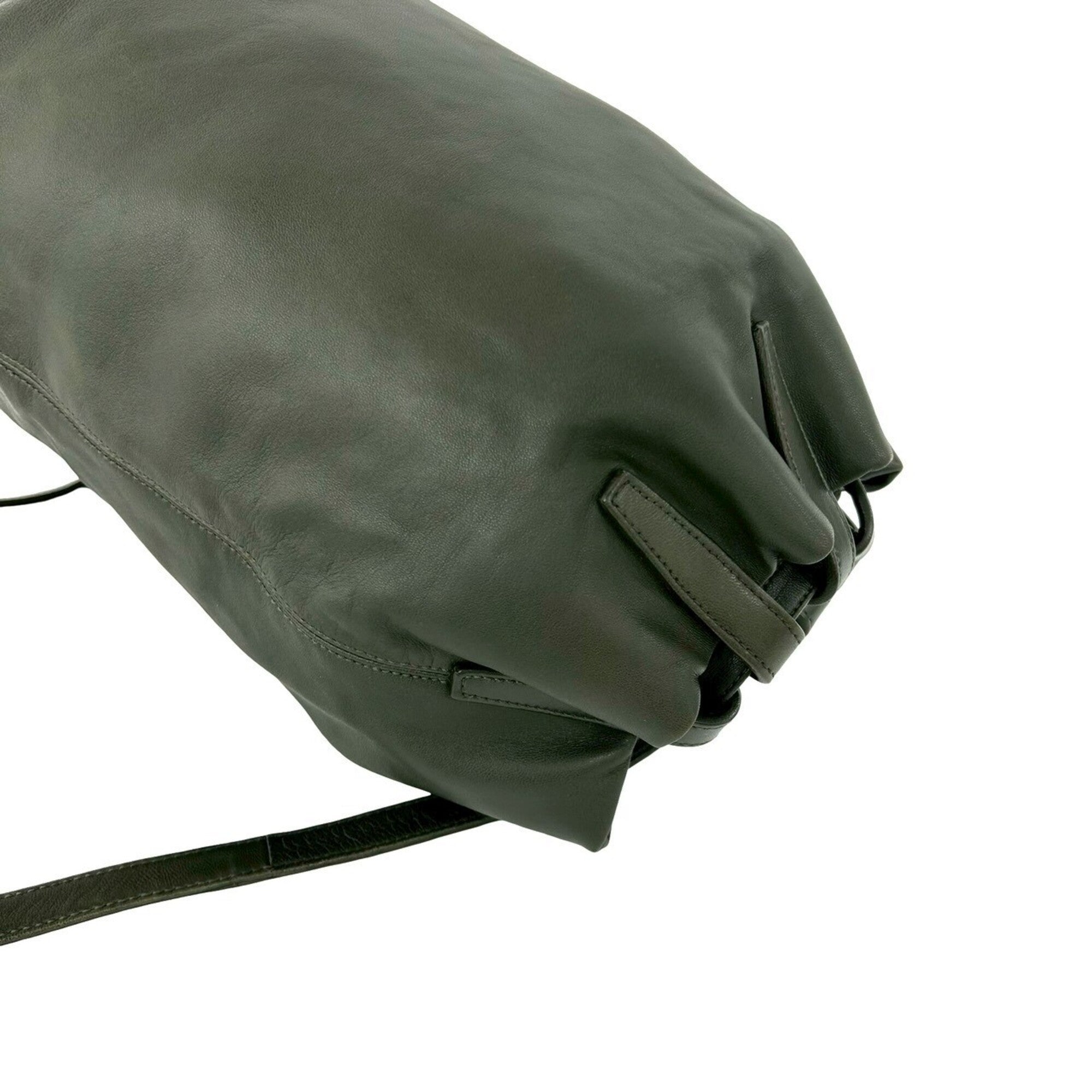 Loewe Green Leather Backpack (Pre-Owned)