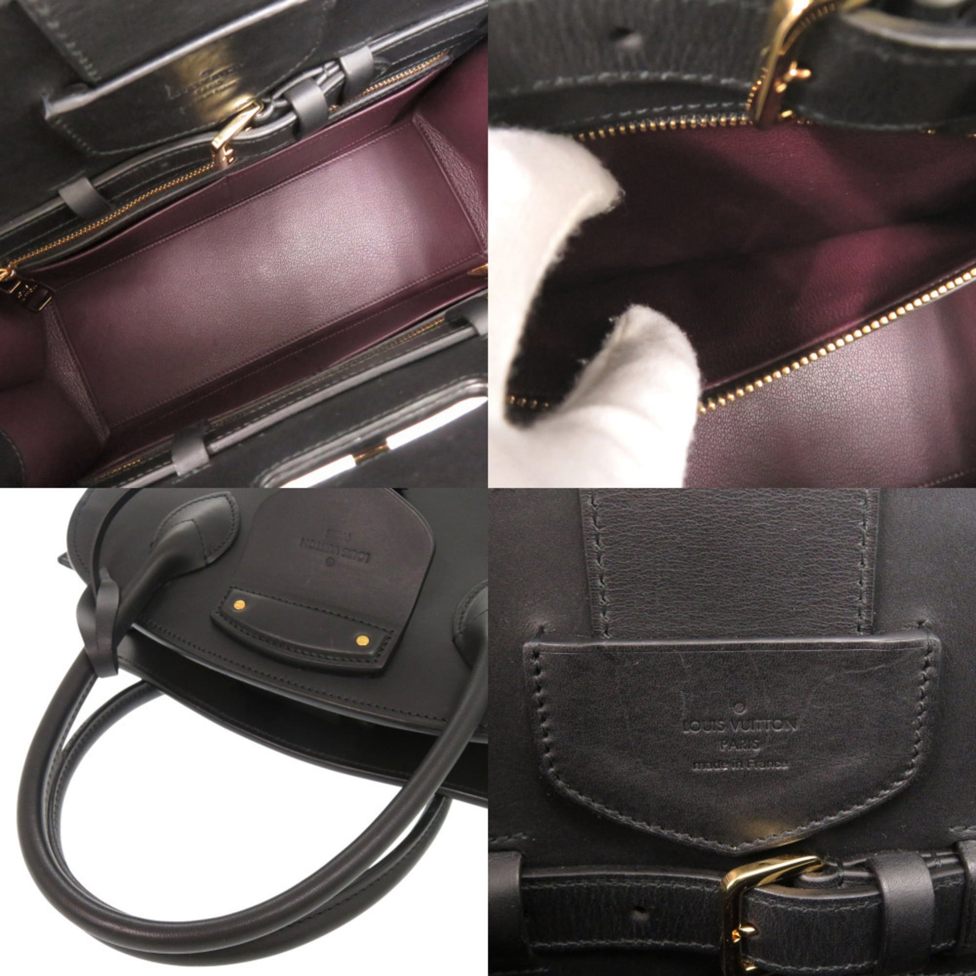 Louis Vuitton Black Leather Handbag (Pre-Owned)