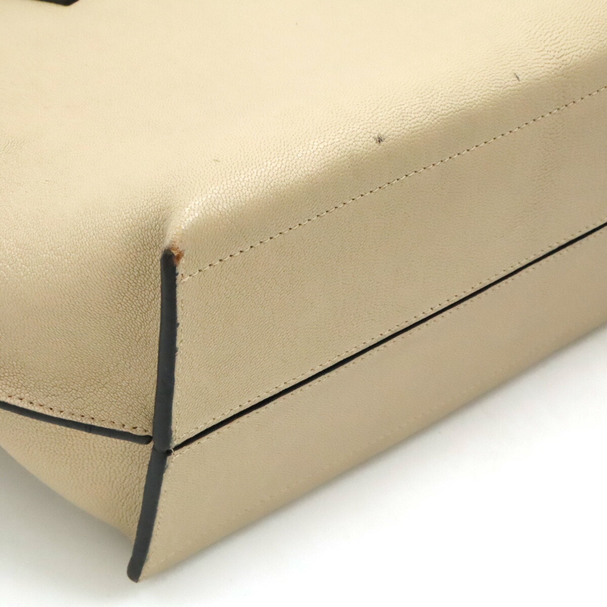 Loewe Light Beige Leather Shoulder Bag Tote Bag (Pre-Owned)