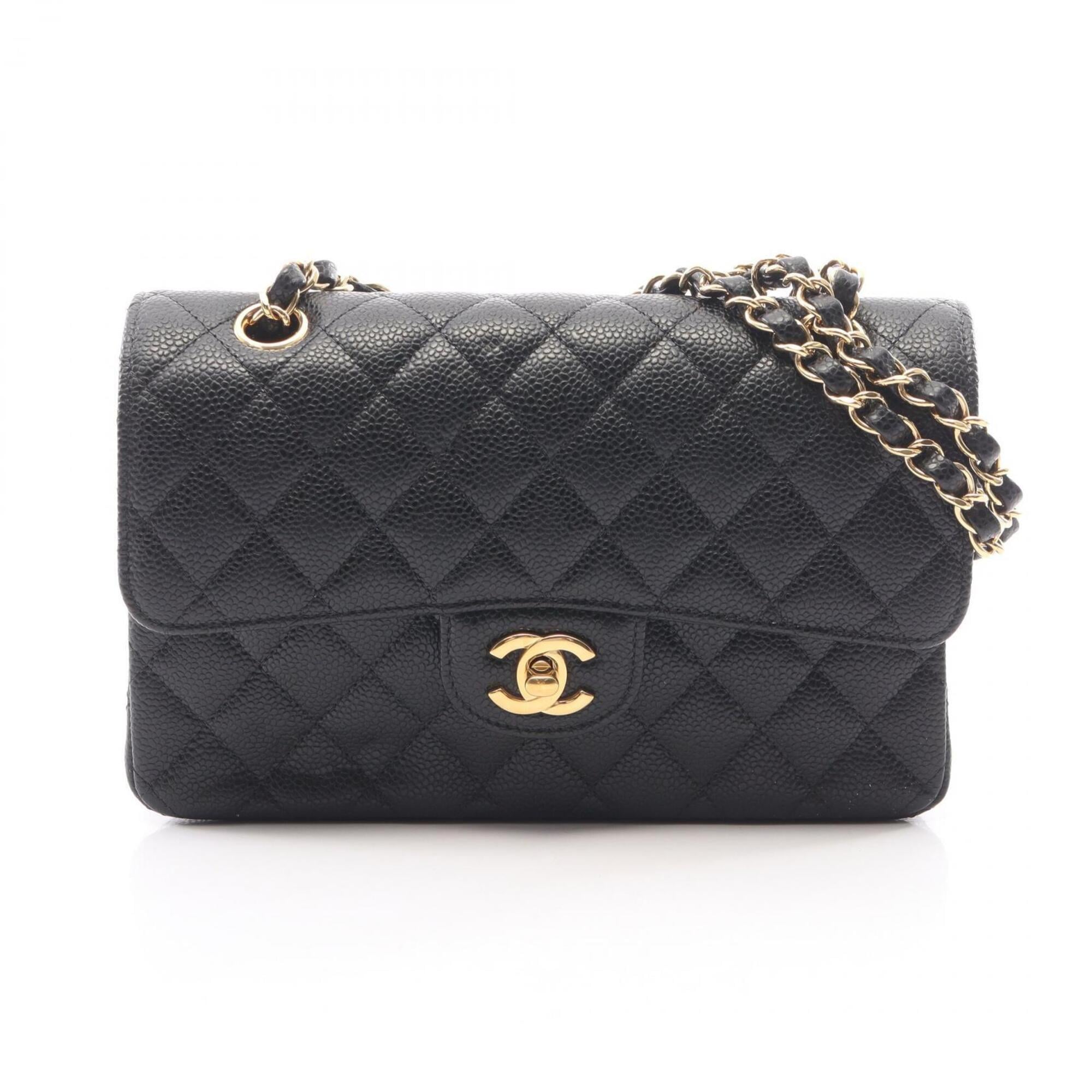 Chanel Black Leather Handbag Shoulder Bag (Pre-Owned)