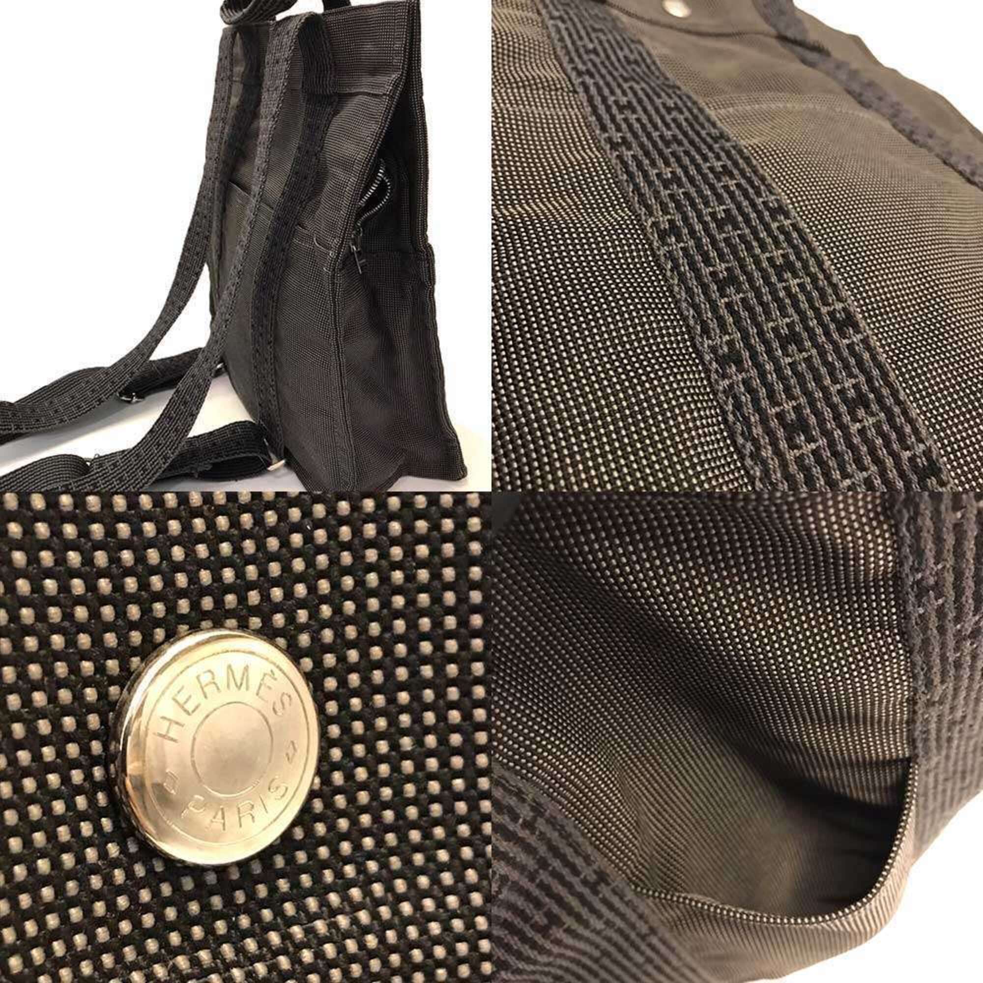 Hermes Her Line Gray Canvas Backpack (Pre-Owned)