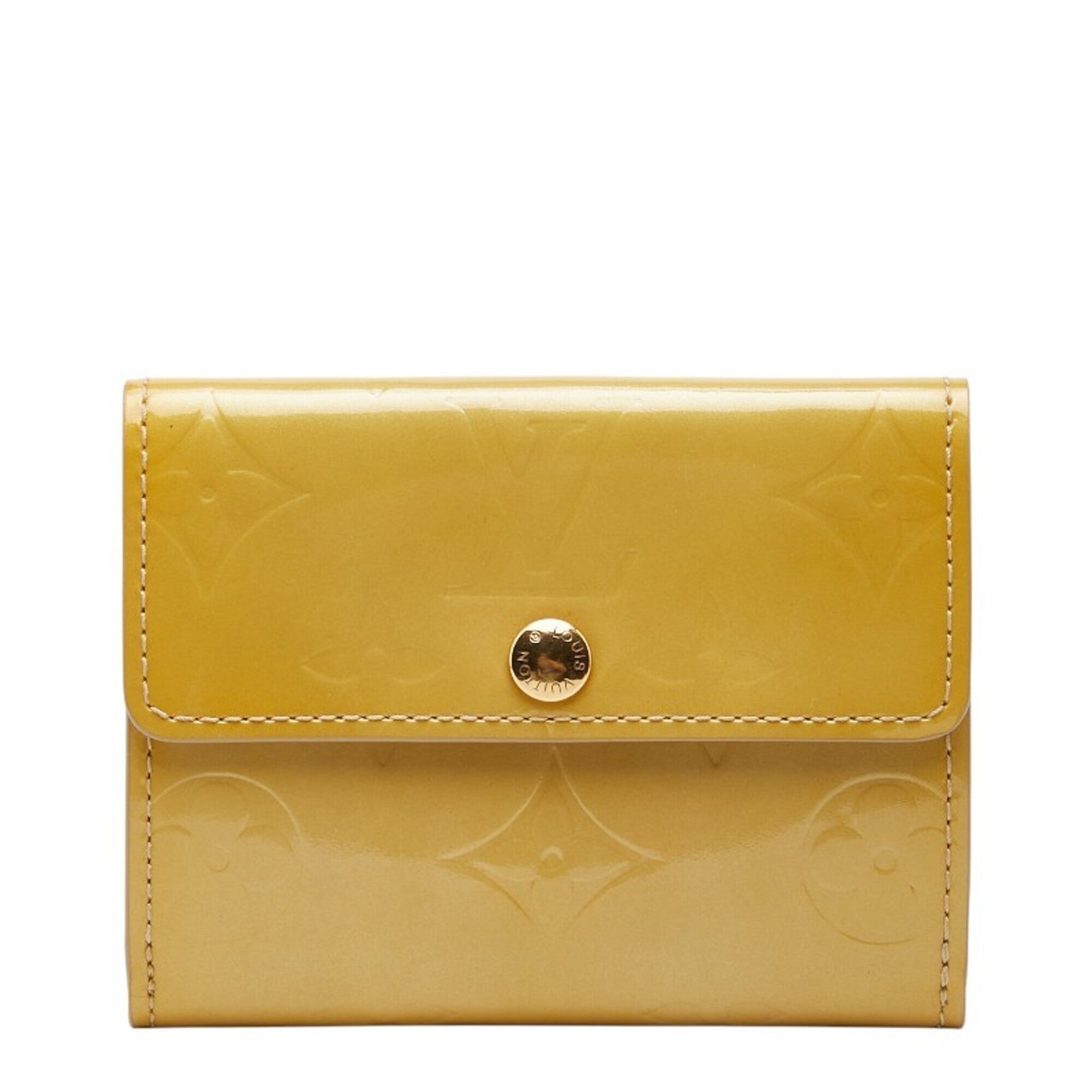 Louis Vuitton Beige Patent Leather Wallet (Bi-Fold) (Pre-Owned)