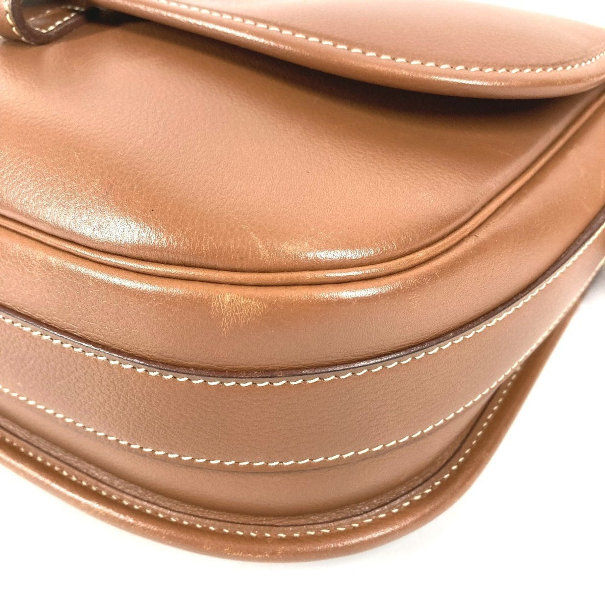 Hermes Brown Leather Handbag Shoulder Bag (Pre-Owned)