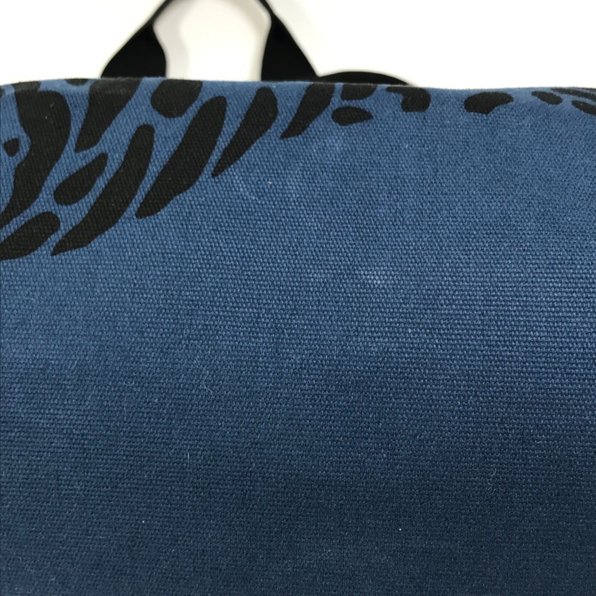 Hermes Black Navy Canvas Beach Bag Shoulder Bag Tote Bag (Pre-Owned)