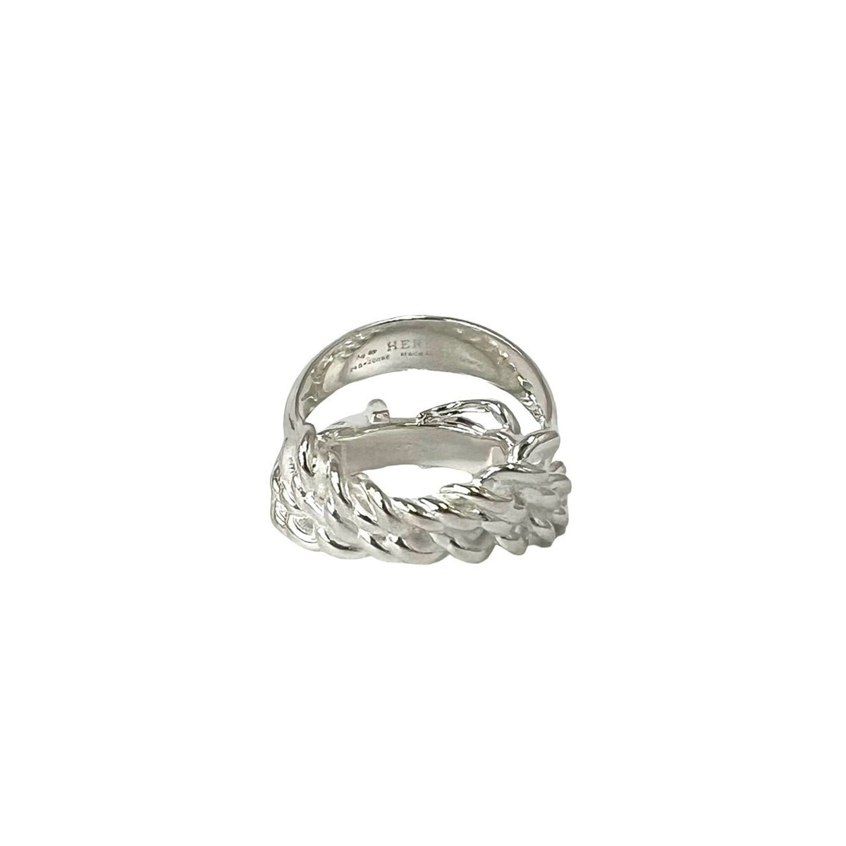 Hermes Silver Silver 925 Band Ring (Pre-Owned)