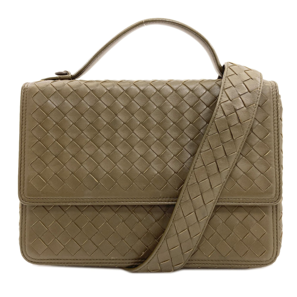 Bottega Veneta Green Leather Handbag (Pre-Owned)