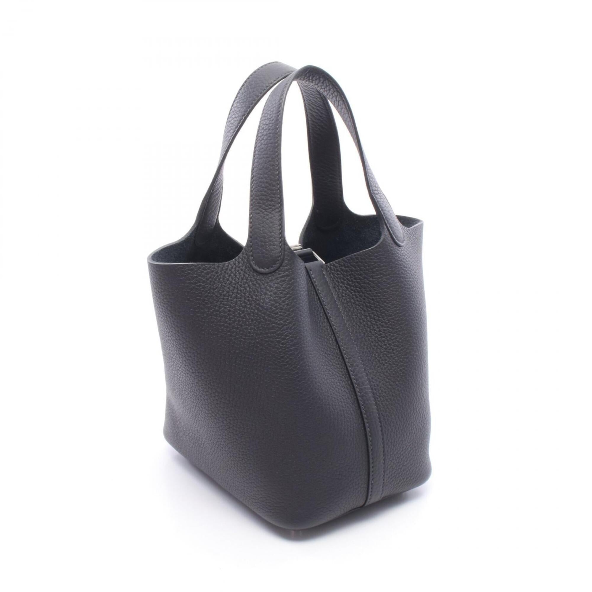 Hermes Navy Taurillon Clemence Leather Handbag (Pre-Owned)