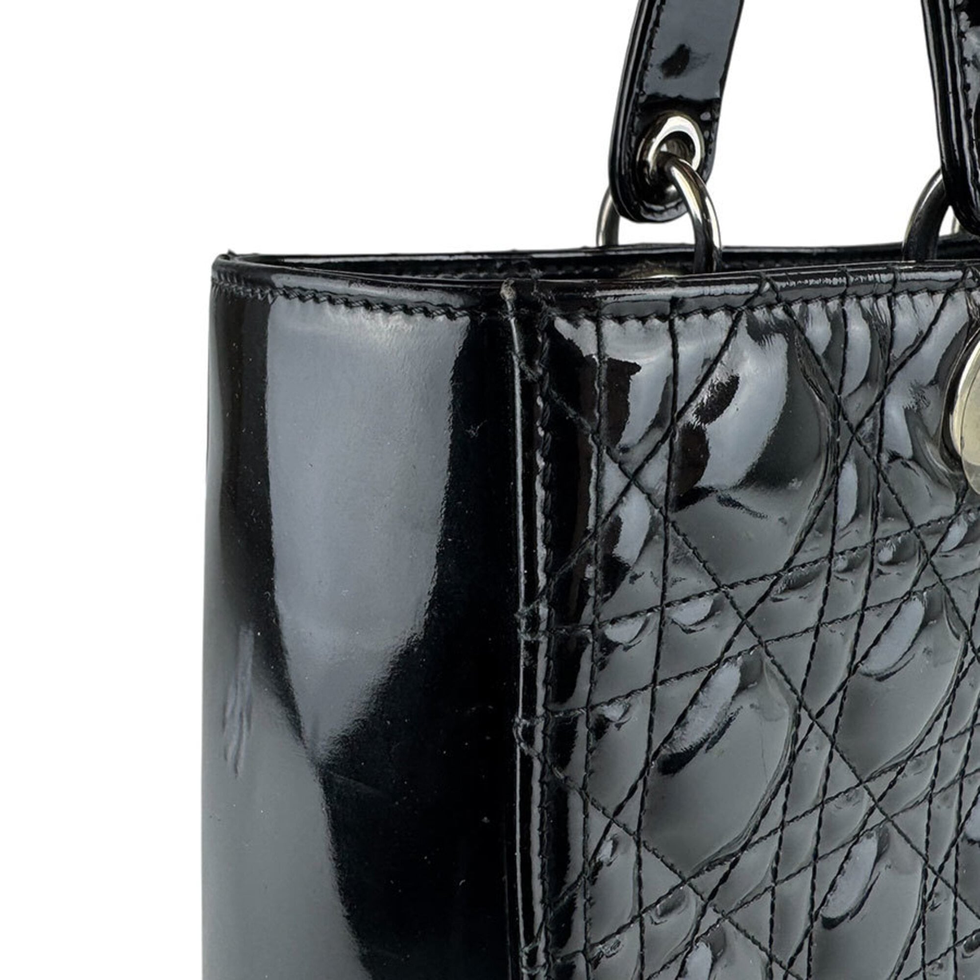 Christian Dior Black Patent Leather Handbag (Pre-Owned)