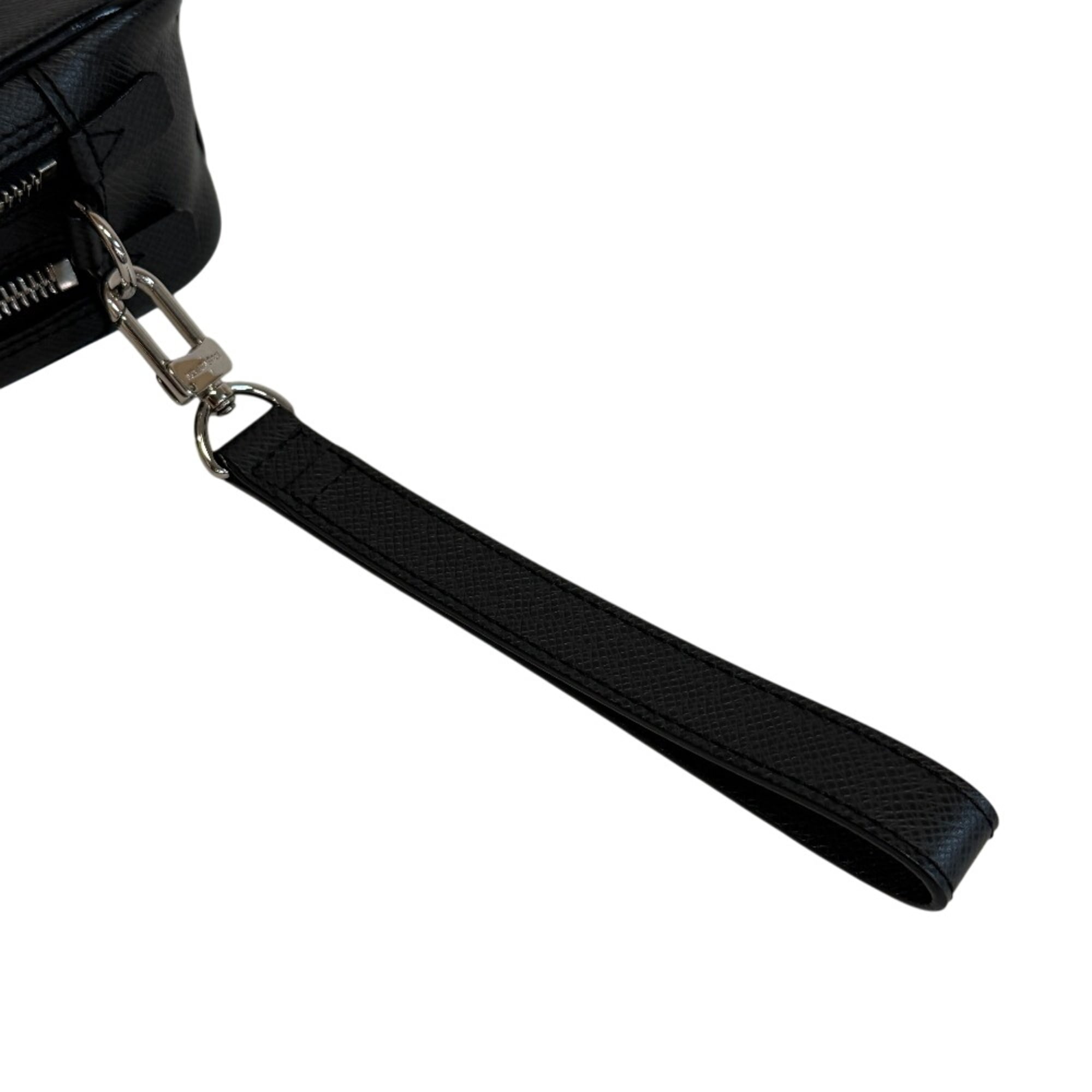 Louis Vuitton Ardoise Black Taiga Leather Clutch Bag Pouch (Pre-Owned)