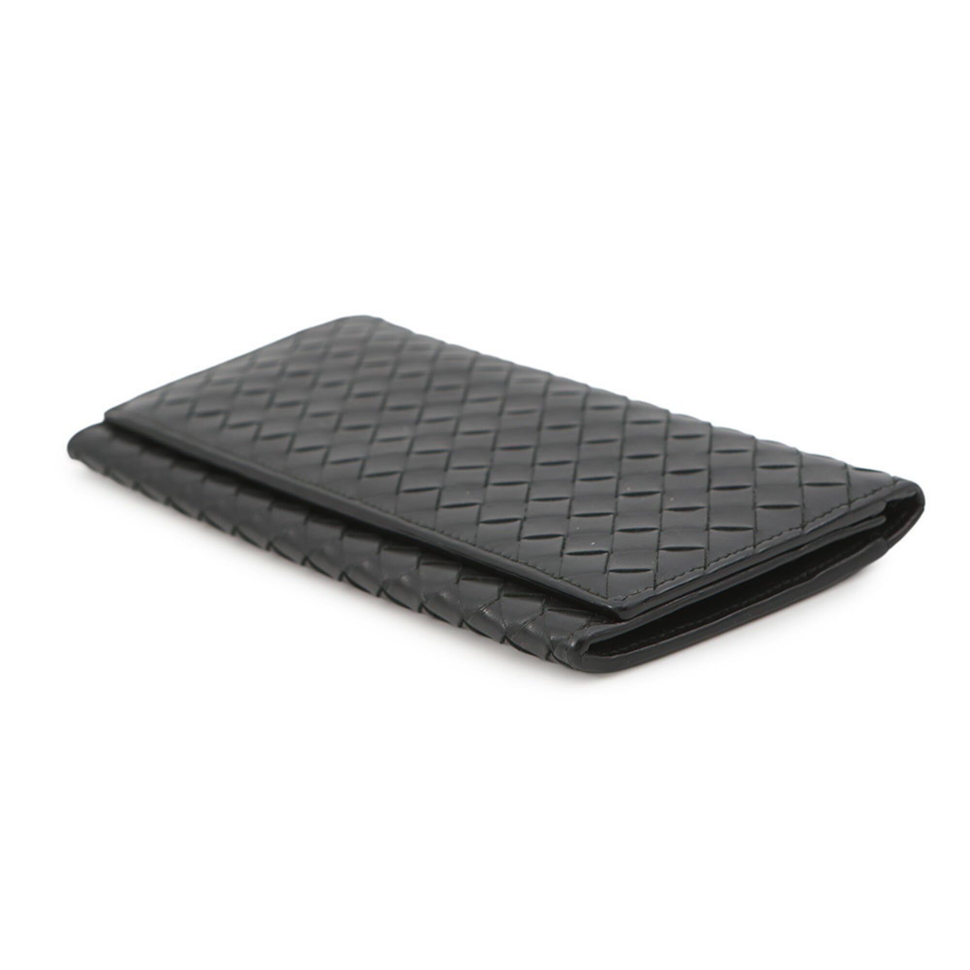Bottega Veneta Black Leather Long Wallet (Bi-Fold) (Pre-Owned)