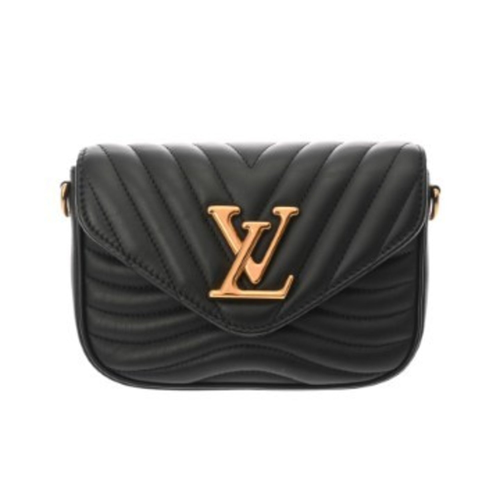 Louis Vuitton Noir Leather Pochette Shoulder Bag (Pre-Owned)