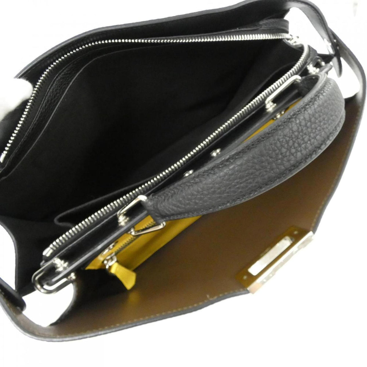 Fendi Black Leather Briefcase Handbag (Pre-Owned)