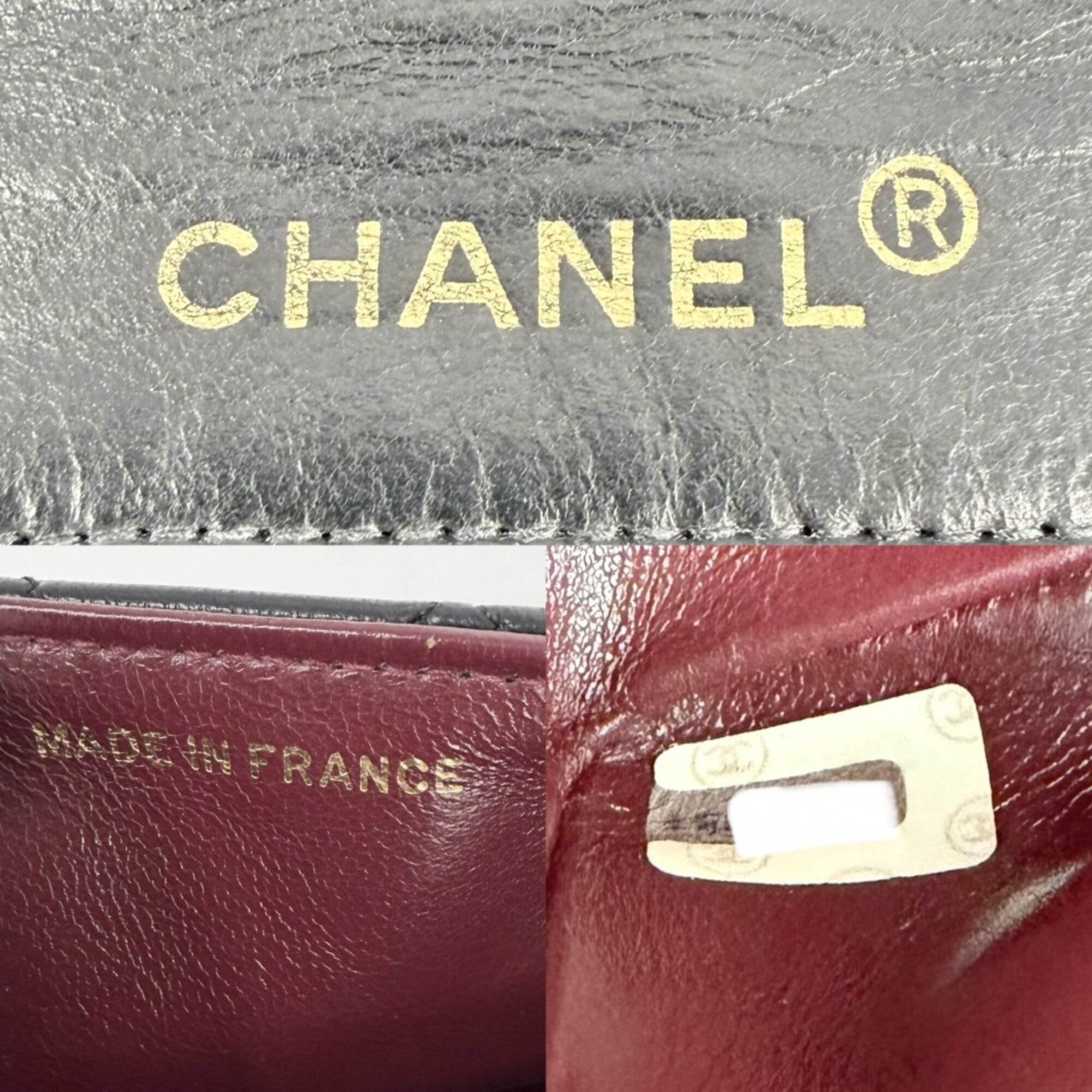 Chanel Black White Leather Shoulder Bag (Pre-Owned)