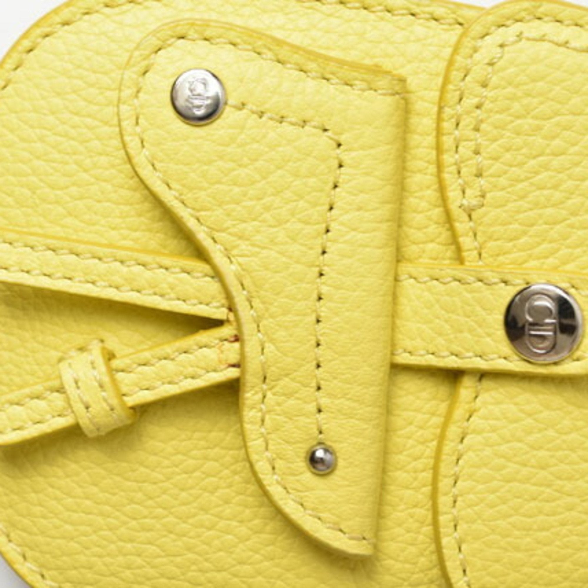 Christian Dior Yellow Leather Metal Coin Purse/Coin Case (Pre-Owned)