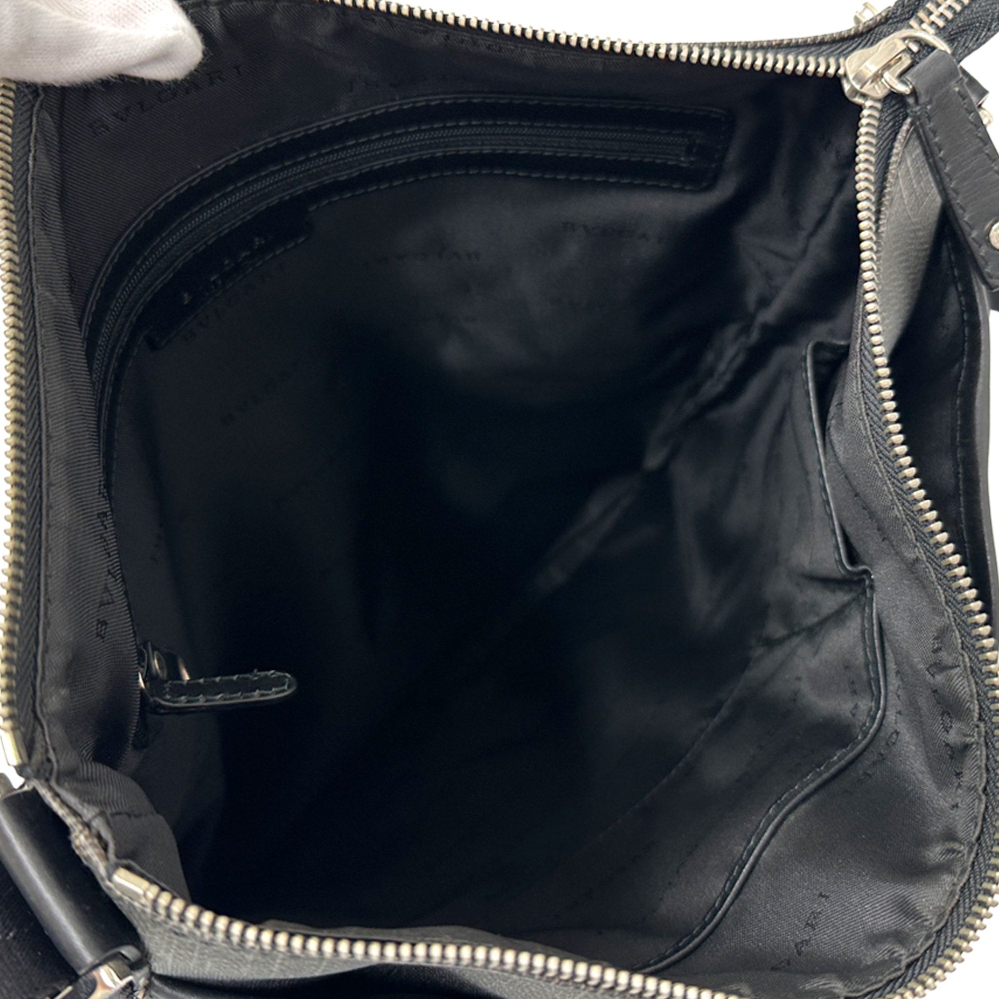 Bvlgari Black Gray Pvc Handbag Shoulder Bag (Pre-Owned)