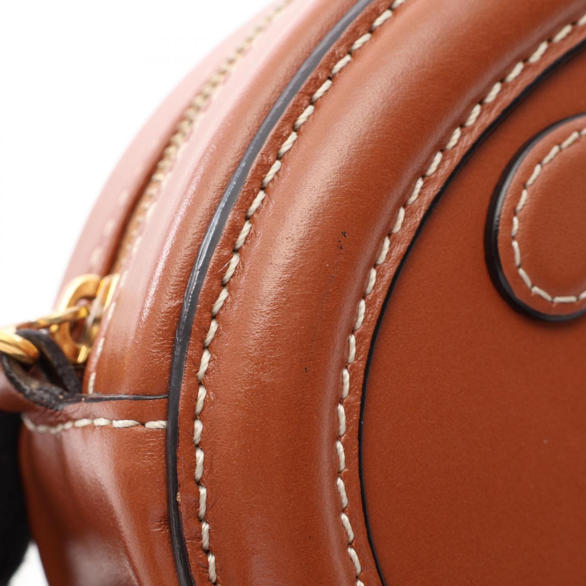 Celine Brown Leather Handbag Shoulder Bag (Pre-Owned)