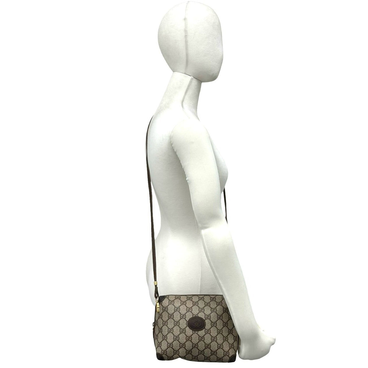 Gucci Brown Leather Pvc Pochette Shoulder Bag (Pre-Owned)