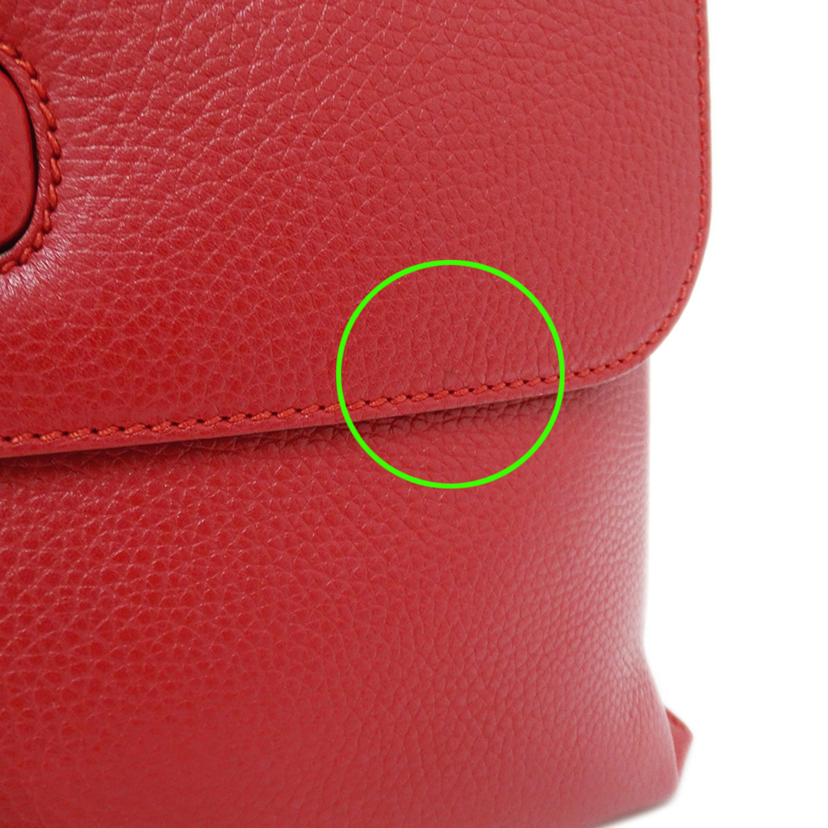 Gucci Bamboo Red Color Leather Handbag Shoulder Bag (Pre-Owned)