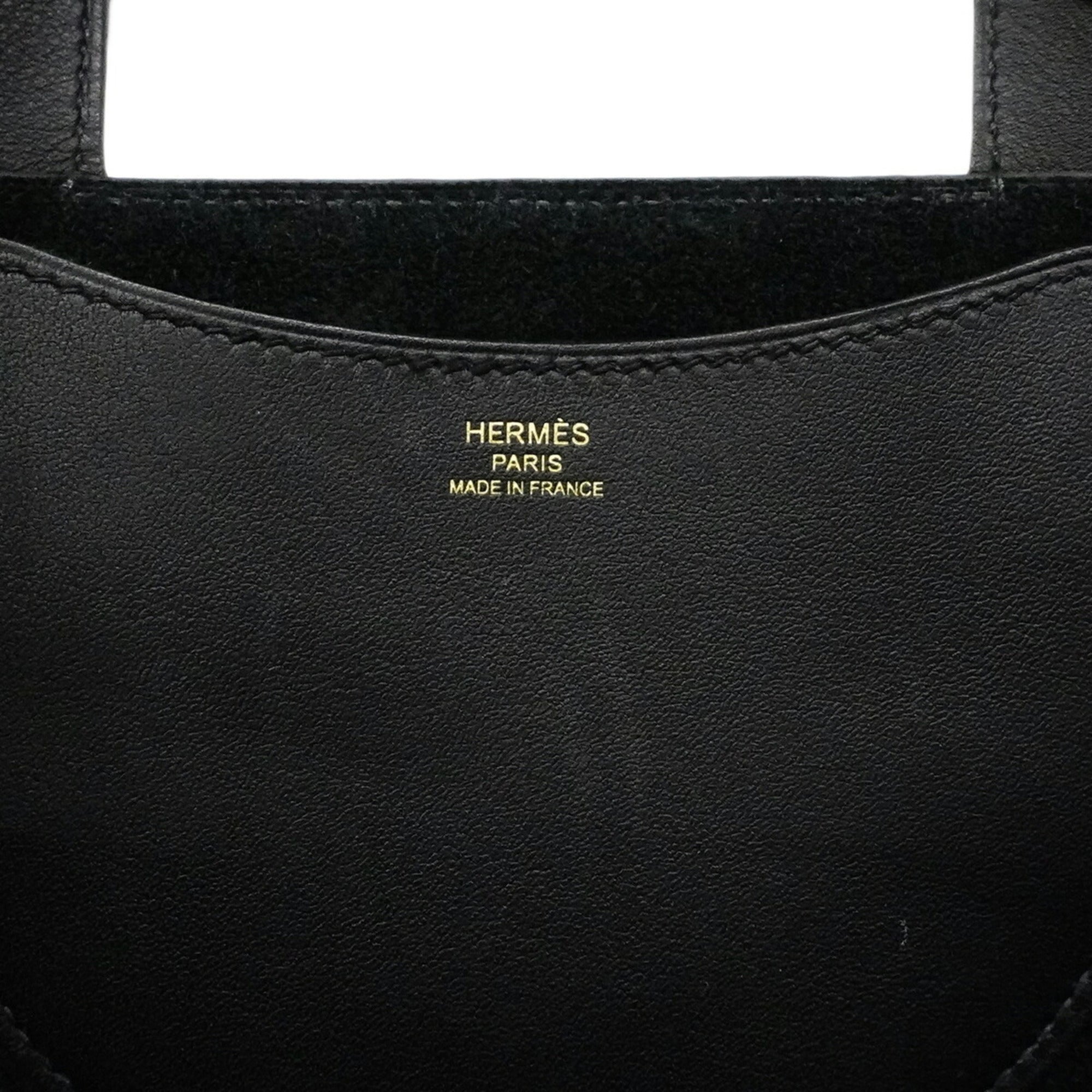 Hermes Black Taurillon Clemence Leather Swift Leather Handbag (Pre-Owned)