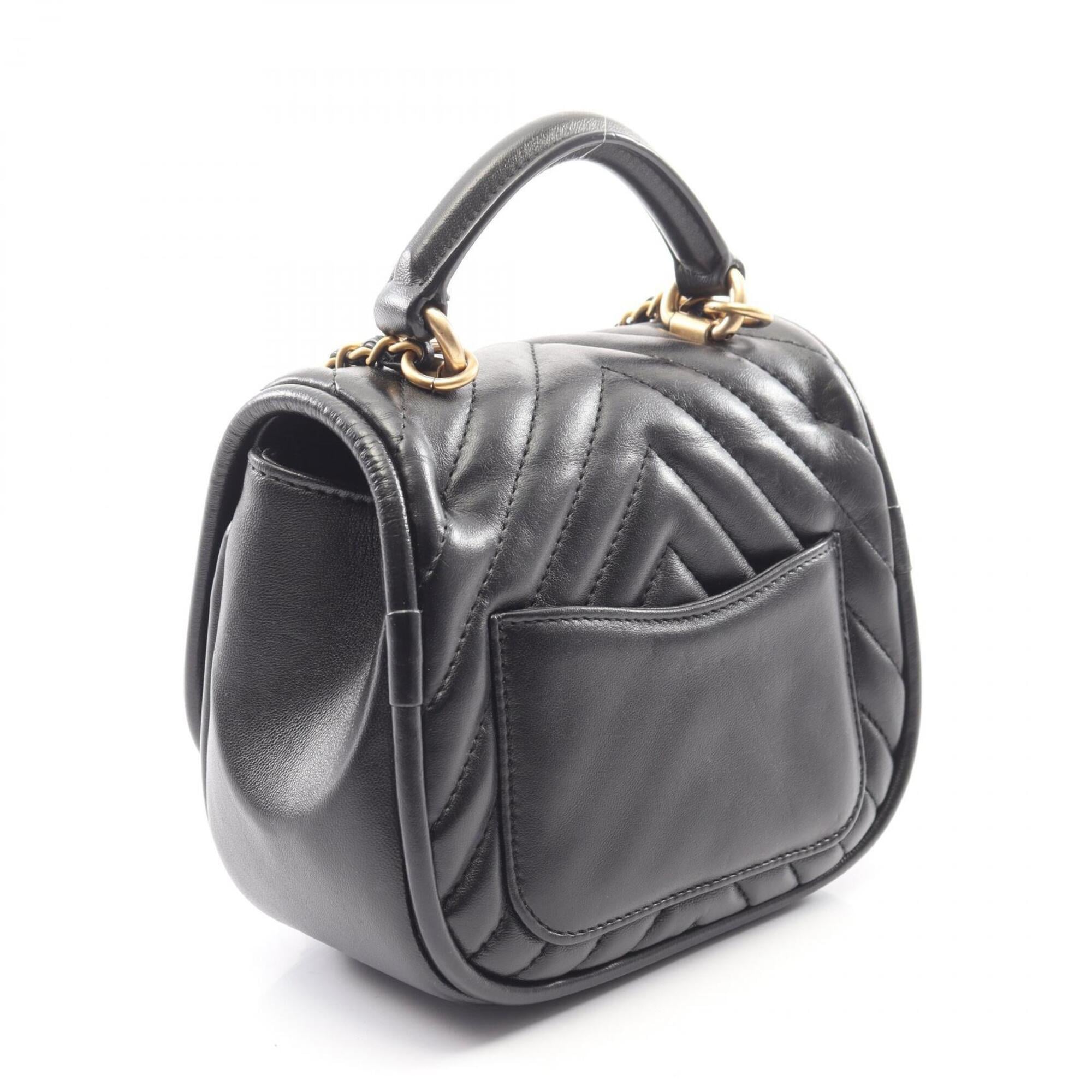 Chanel Black Leather Handbag Shoulder Bag (Pre-Owned)