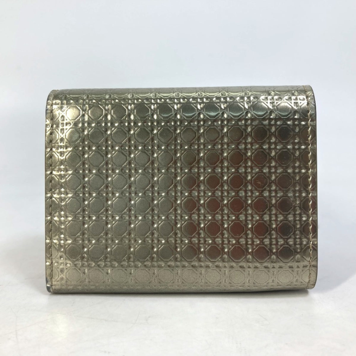 Christian Dior Gold Leather Wallet (Tri-Fold) (Pre-Owned)