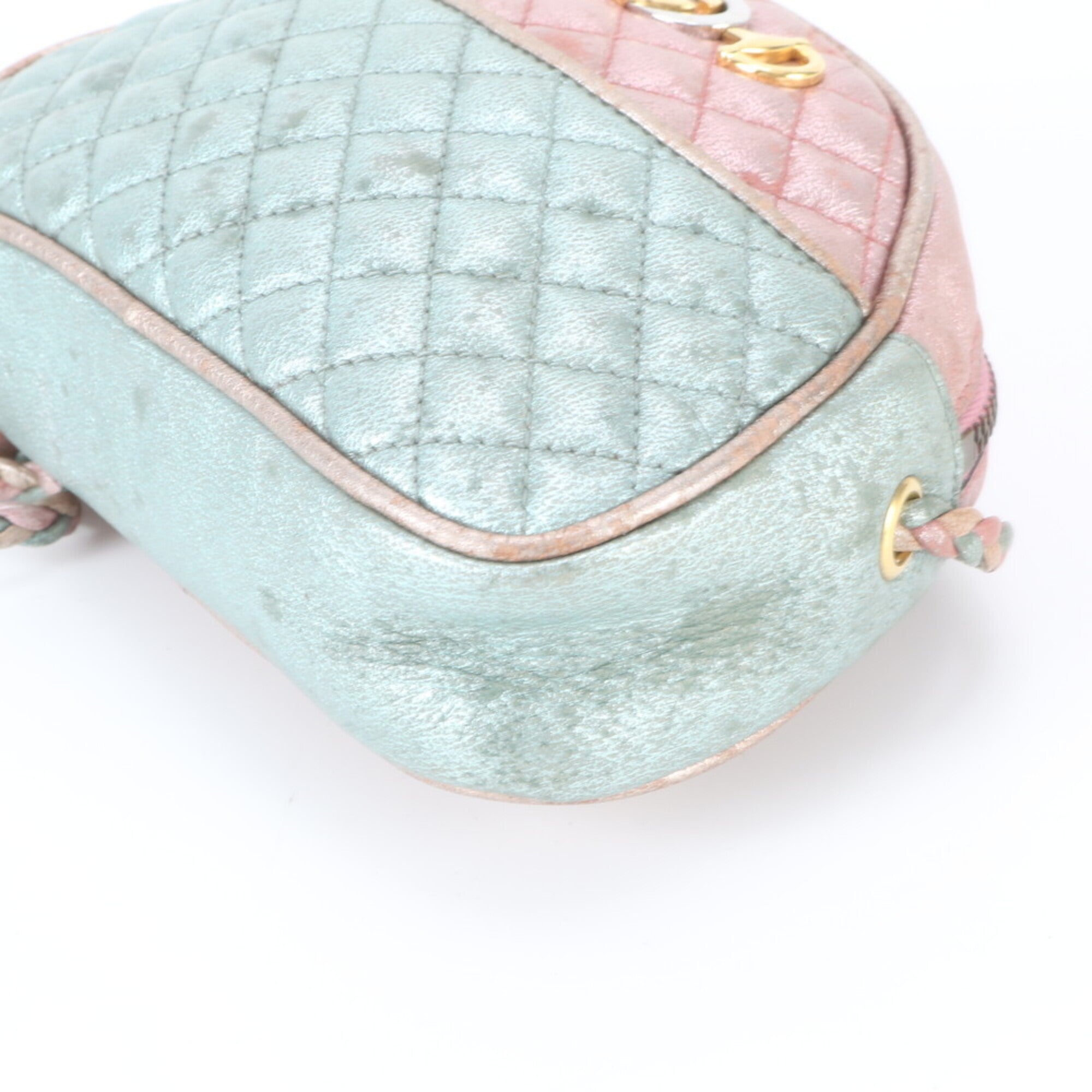 Gucci Horsebit Green Pink Leather Shoulder Bag (Pre-Owned)