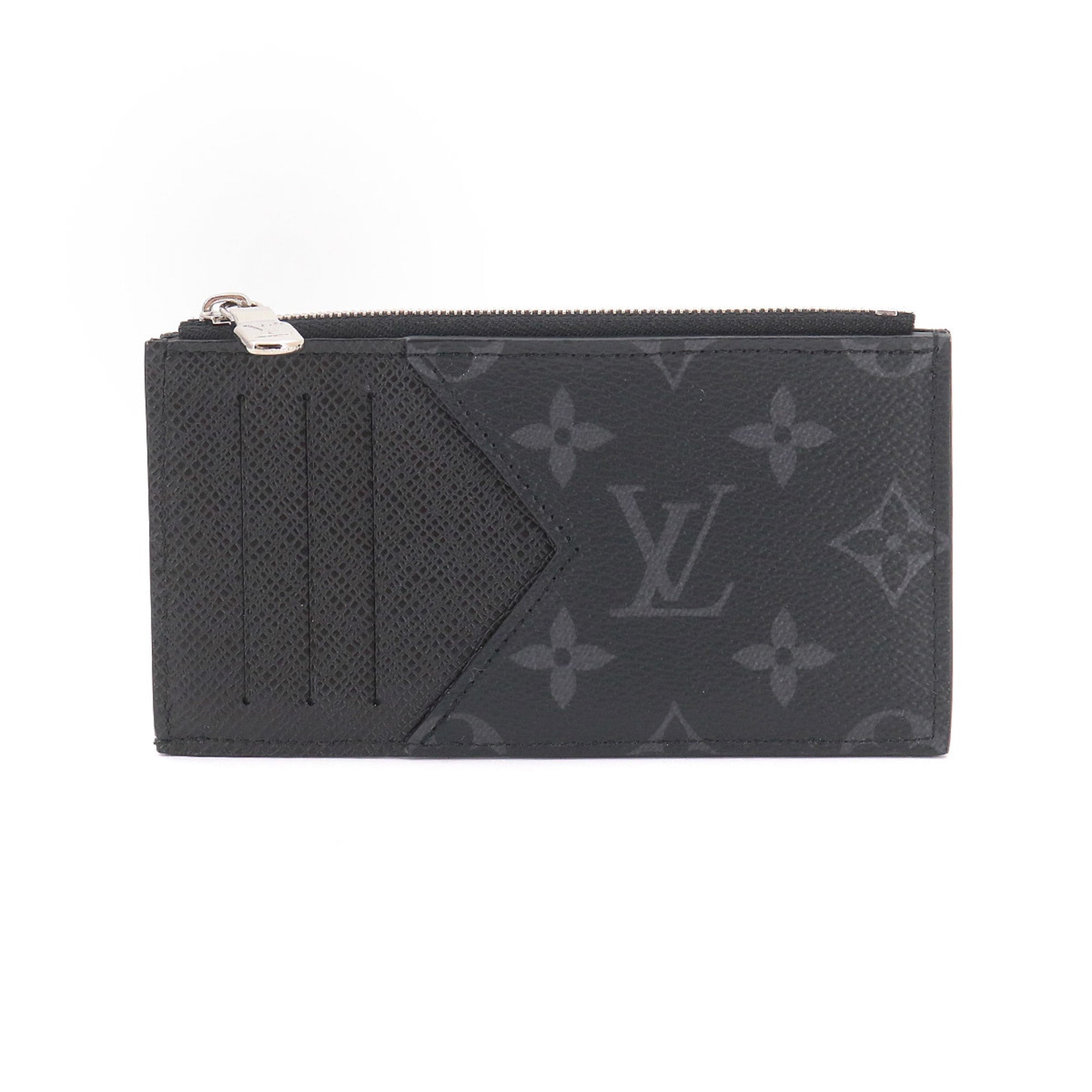 Louis Vuitton Noir Taiga Leather Monogram Eclipse Coin Purse/Coin Case (Pre-Owned)