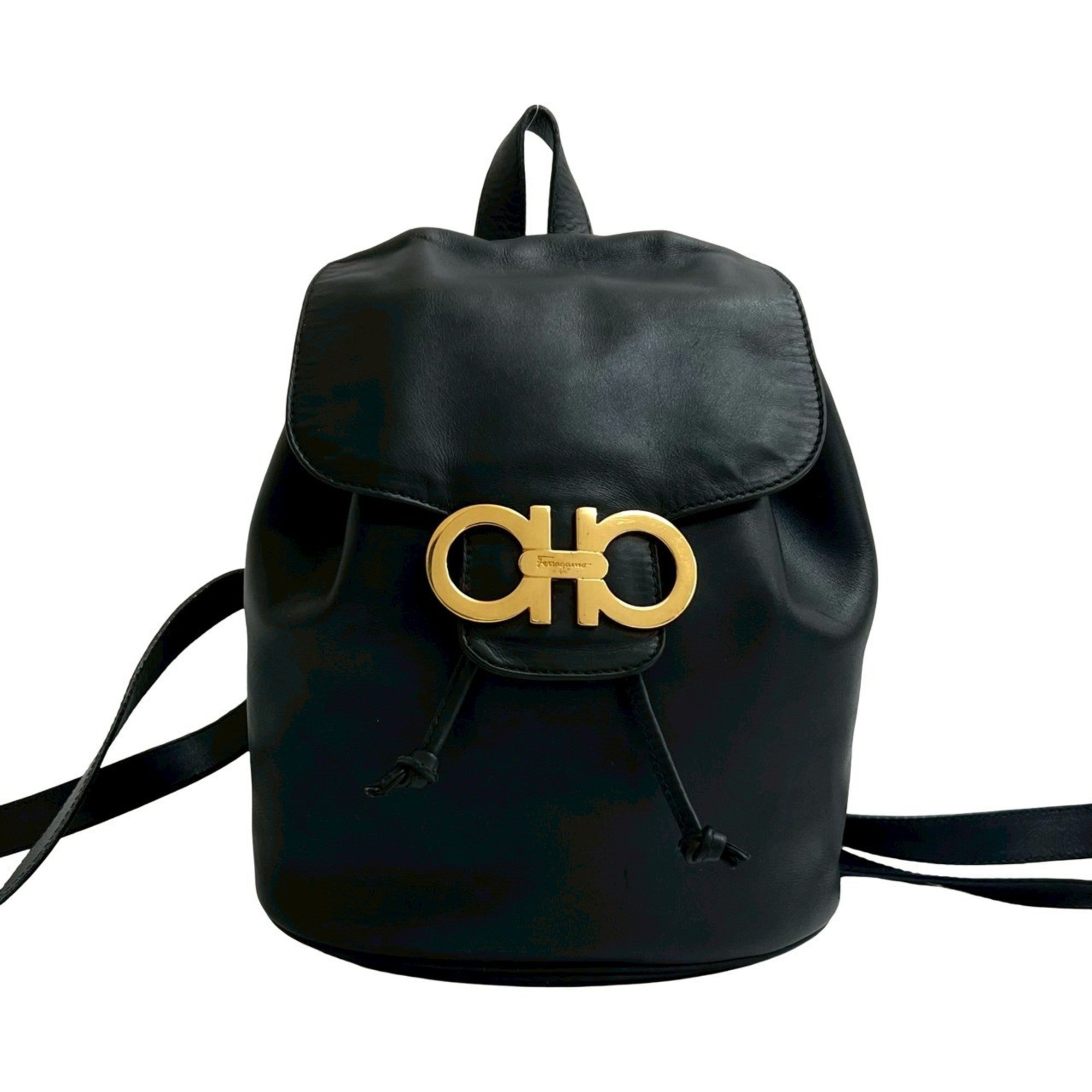 Salvatore Ferragamo Black Leather Backpack (Pre-Owned)
