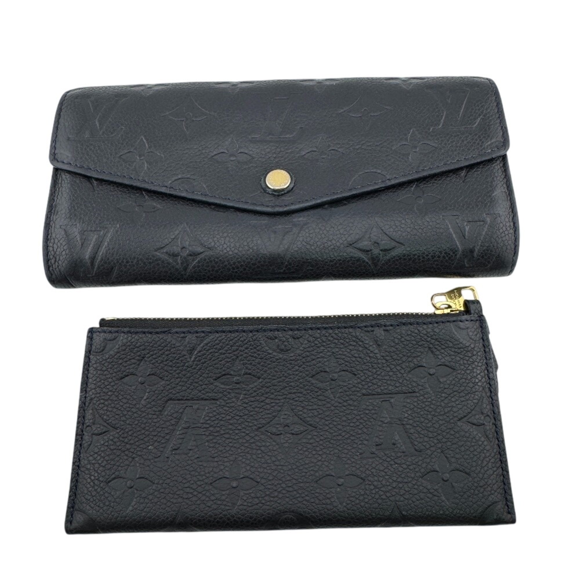 Louis Vuitton Monogram Empreinte Black Noir Leather Long Wallet (Bi-Fold) (Pre-Owned)
